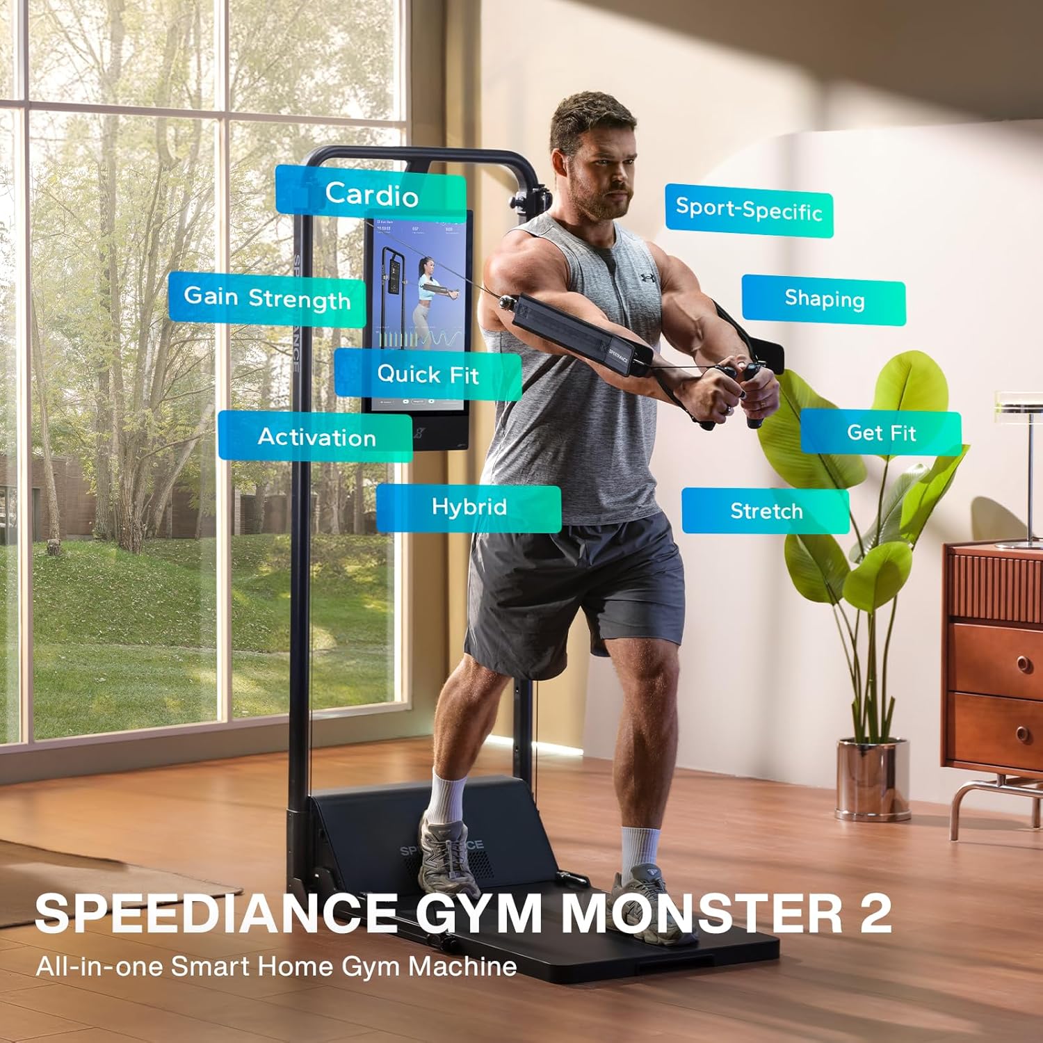 Speediance Smart Home Gym, Multi-Functional Gym Machine for Full Body Strength Training, All-in-one Gym Equipment, Digital Weight System, Workout Station, Squat Rack, Gym Monster 2 - Image 8