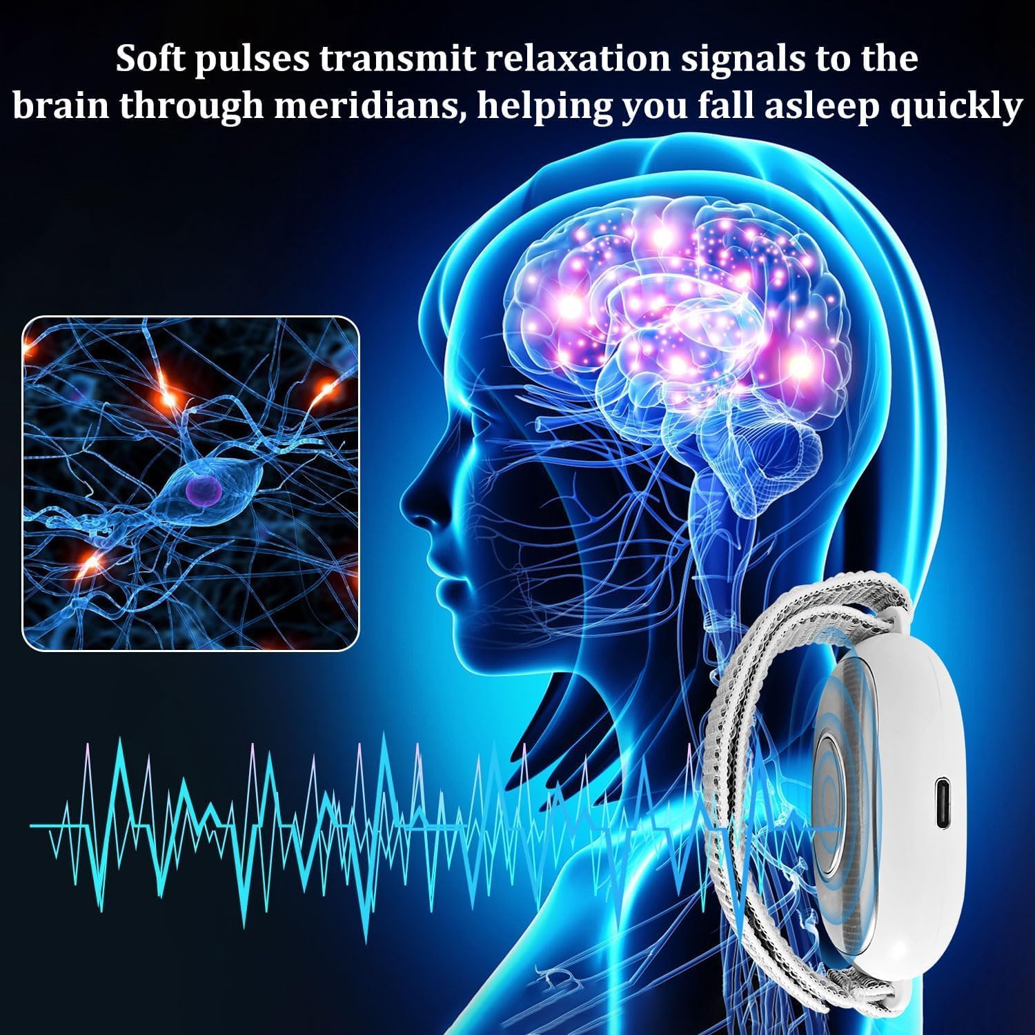 Handheld Sleep Aid Device, Anxiety Device, Relief Anxiety Help Sleep, Promotes Rest, USB Rechargeable - Image 3