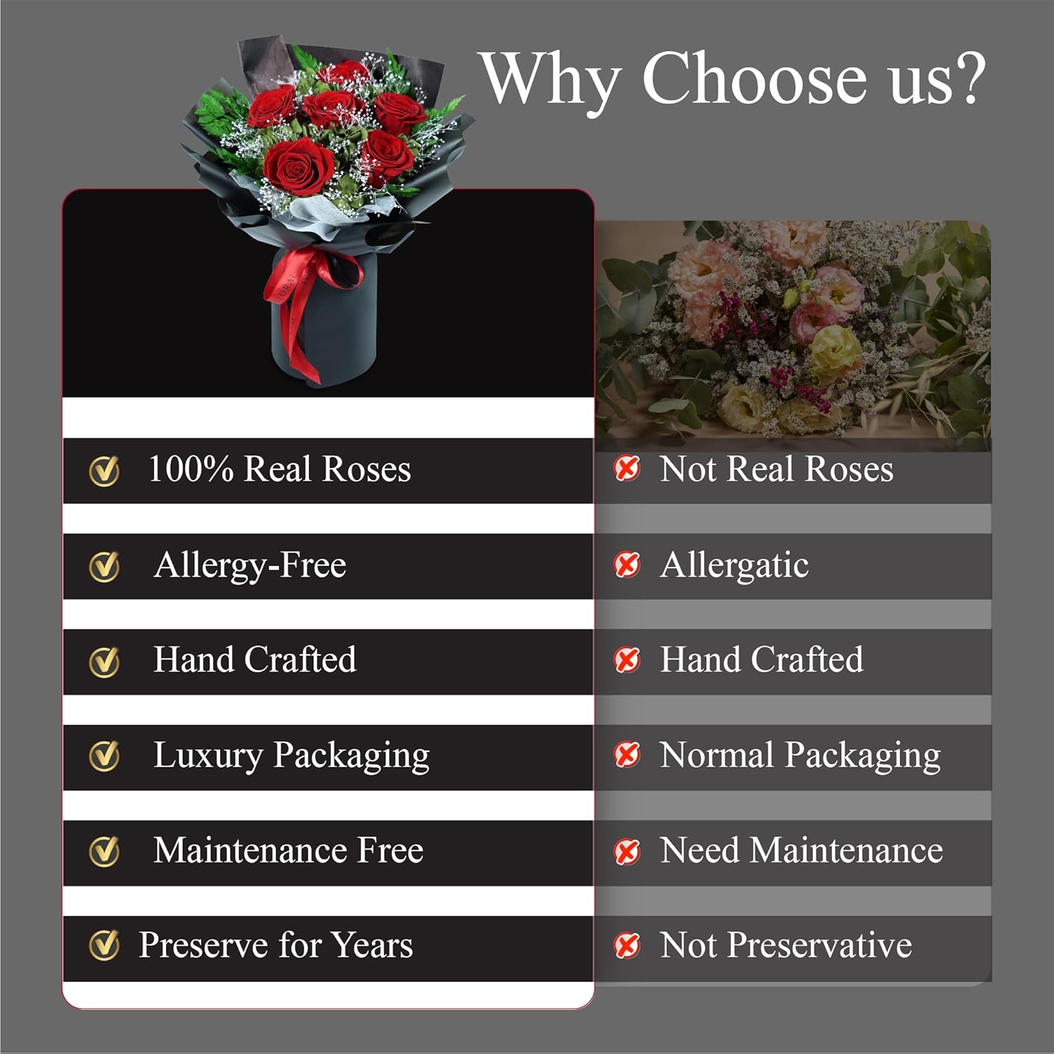 TUCCI FLORAL-Preserved Real Red Roses Bouquet, Forever Flowers with Baby’s Breath, Long Lasting Luxury Gift for Birthday, Anniversary, Mother’s Day Girlfriend Wife Grandma Her Women, Delivery Tomorrow - Image 8