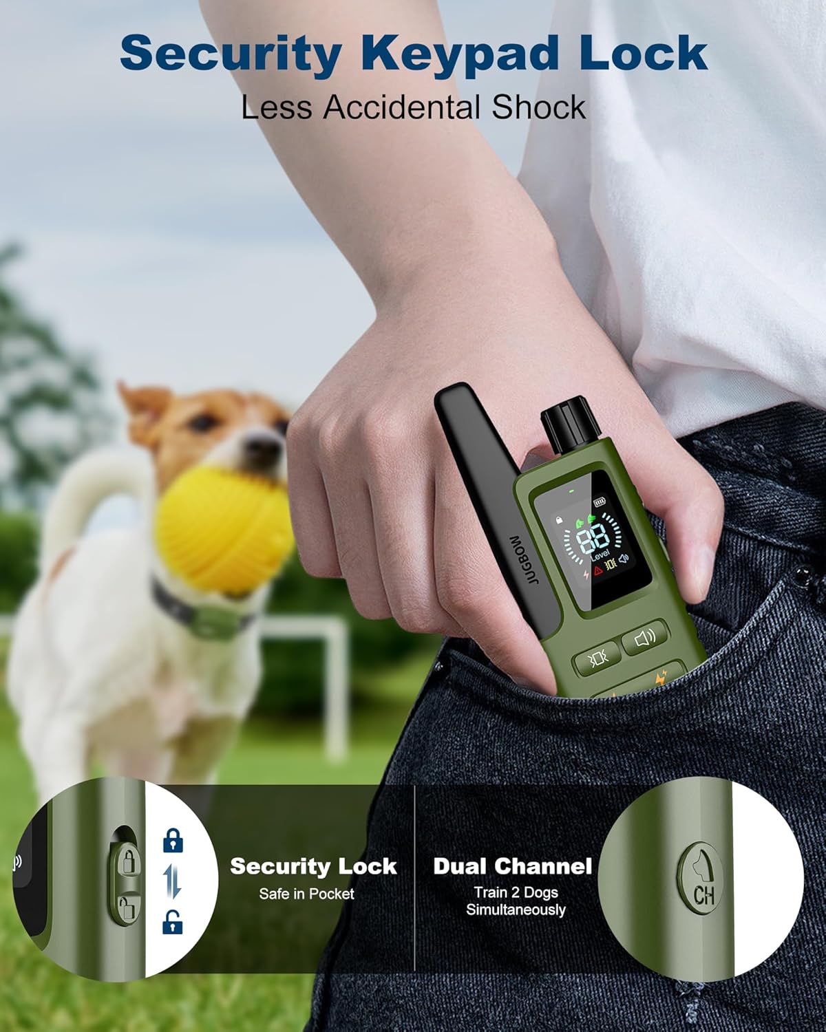 Jugbow Dog Shock Collar - 4200FT Dog Training Collar with Remote Innovative IPX7 Waterproof with 4 Training Modes, Rechargeable E-Collar for All Breeds - Image 7