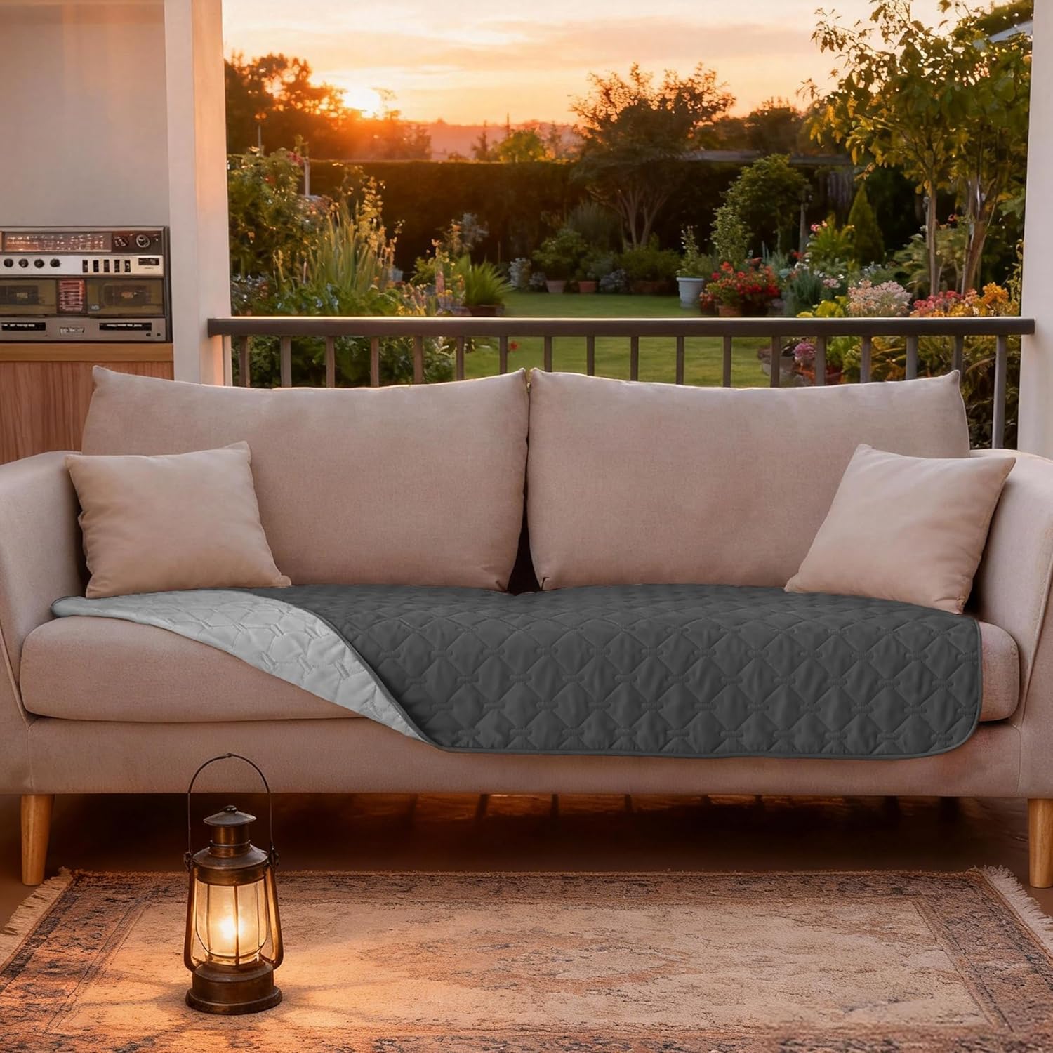 gogobunny 3X Stronger Waterproof Pet Blanket, Scratch Proof Furniture Protector for Dogs Cats, Reversible Cover 30x70 Inch, Dark Grey/Light Grey - Image 4