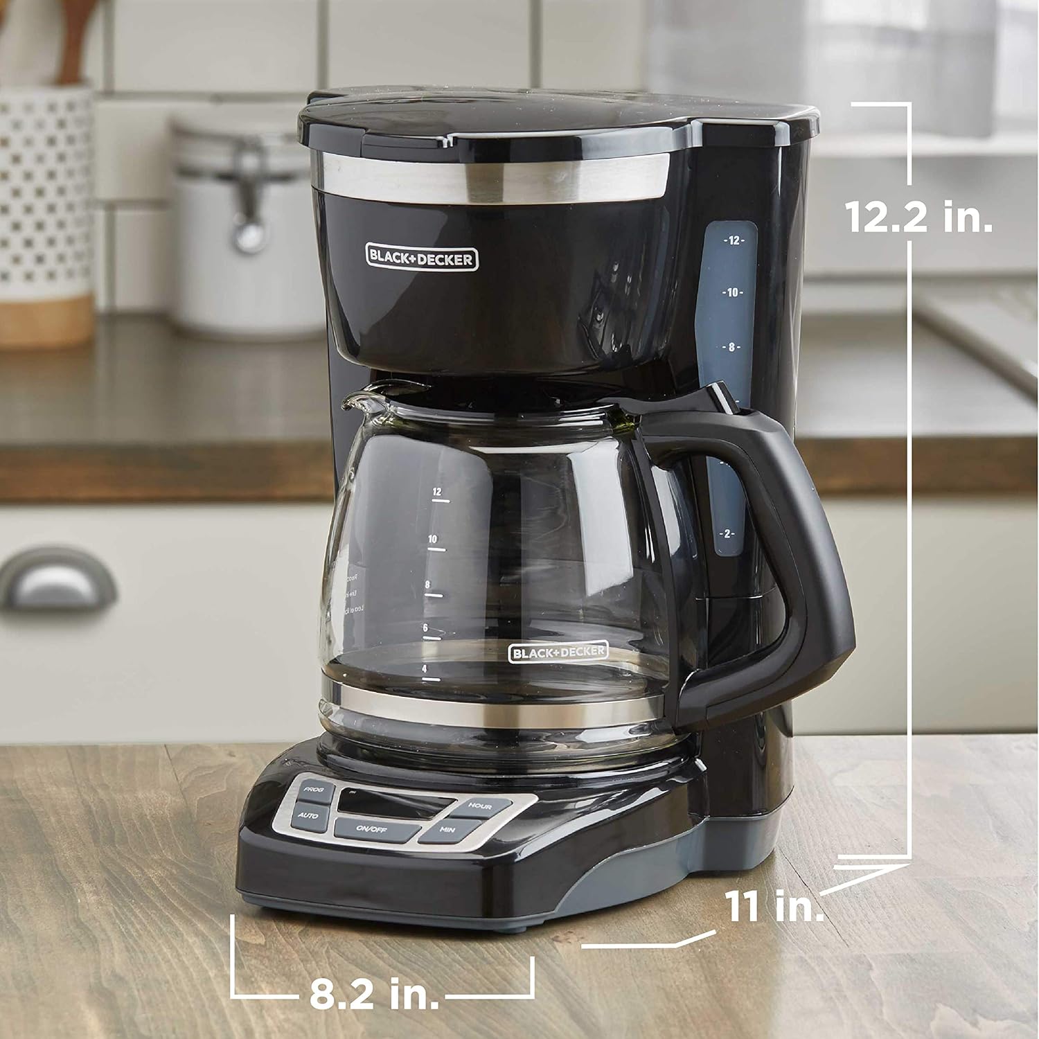 BLACK+DECKER 12-Cup Digital Coffee Maker, Programmable, Washable Basket Filter, Sneak-A-Cup, Auto Brew, Water Window, Keep Hot Plate, Black - Image 10