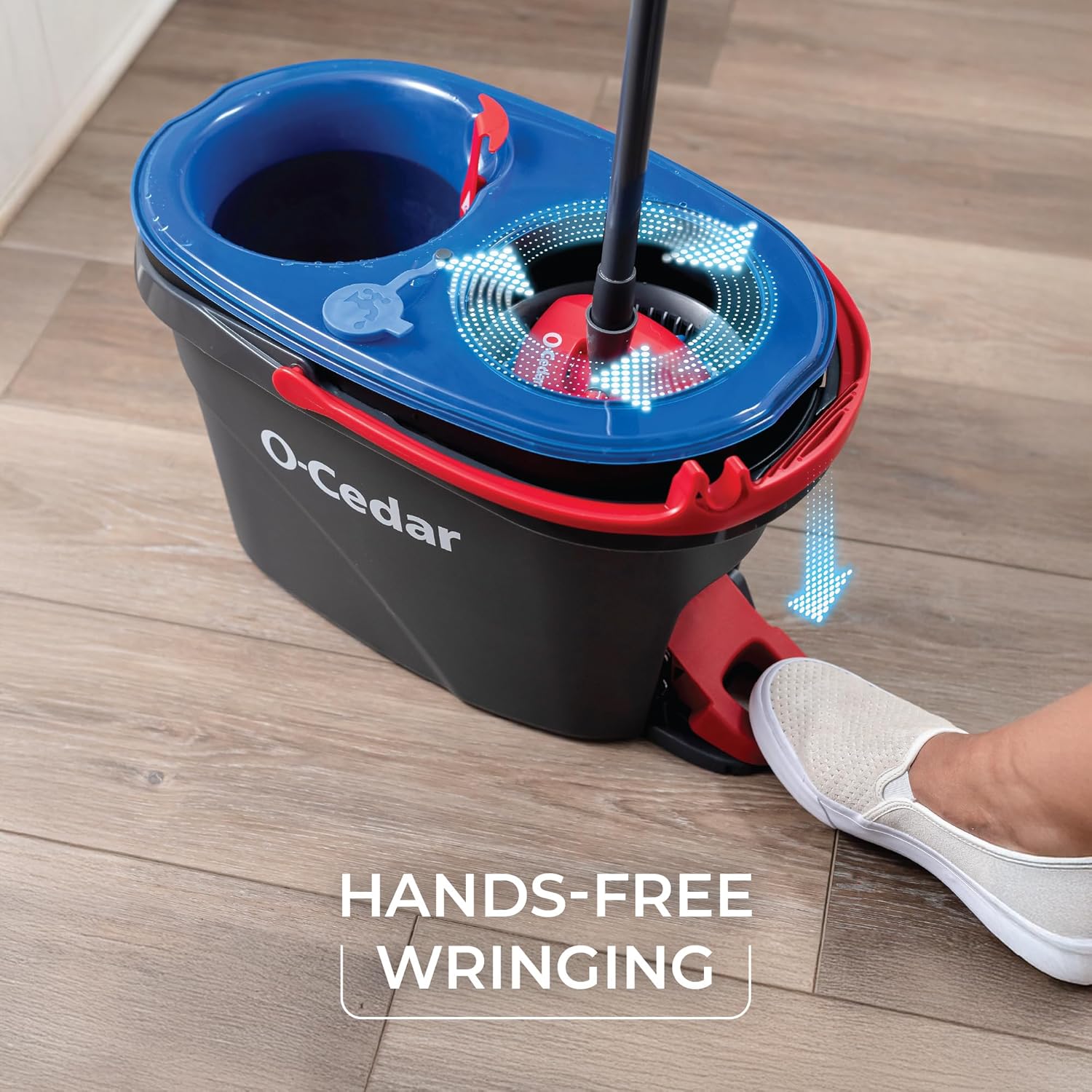 O-Cedar RinseClean Spin Mop & Bucket System | Clean with Water | Removes 99% of Bacteria - Image 4