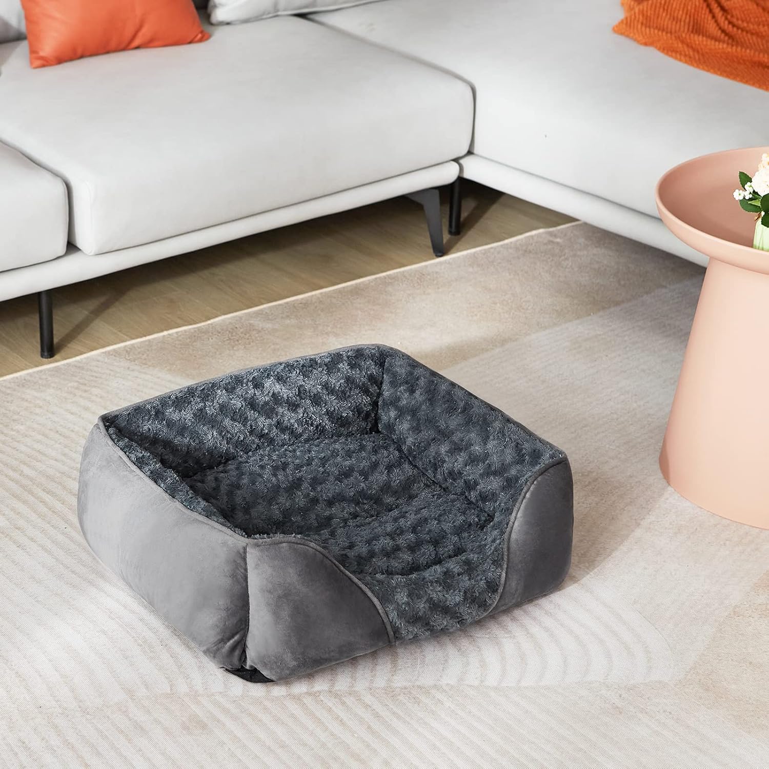 INVENHO Rectangle Washable Orthopedic Dog Bed for Small, Medium and Large Dogs, Soft Calming, Sleeping Puppy Bed Durable Pet Cuddler with Anti-Slip Bottom, S (20"x19"x6") - Image 7