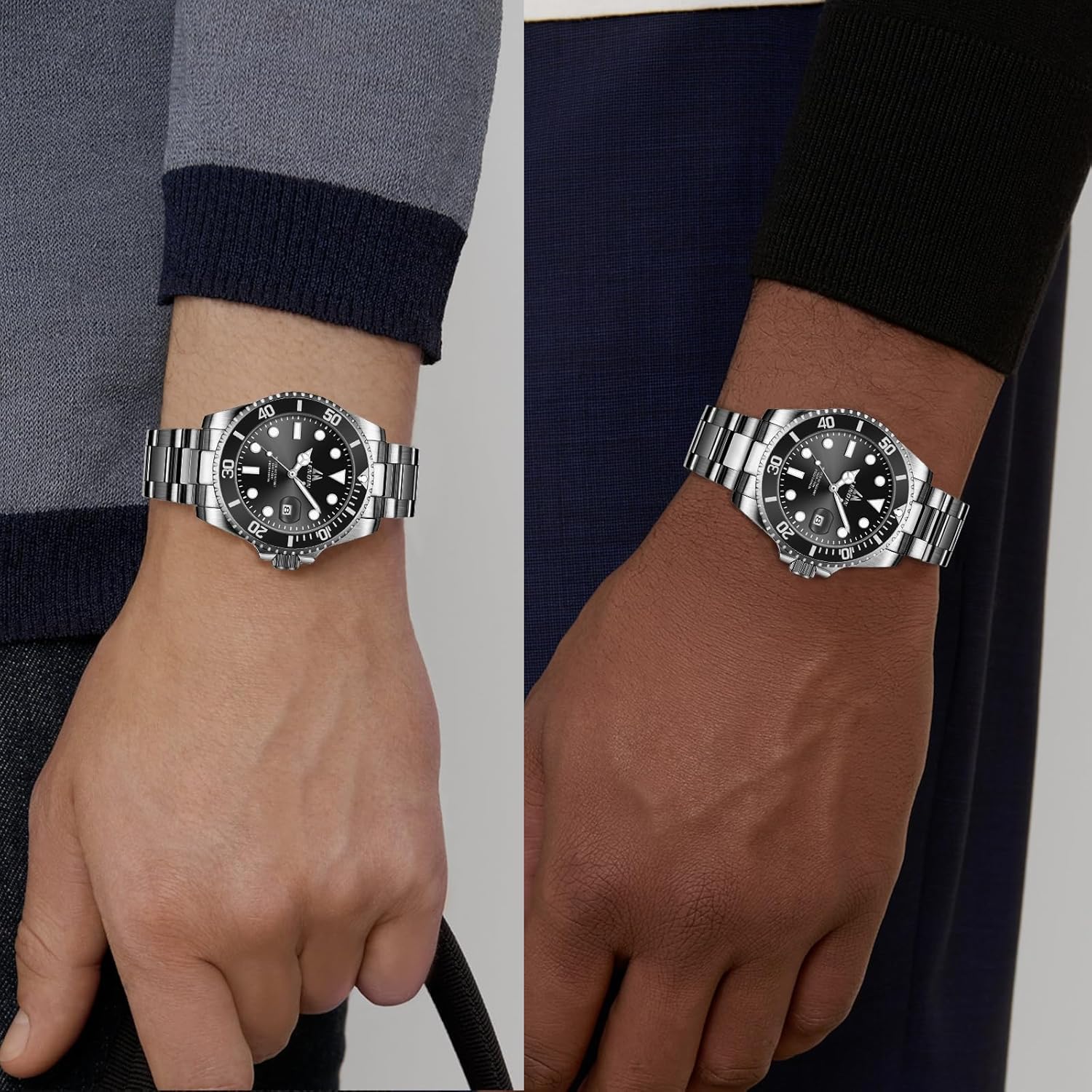 LN LENQIN Mens Watches Stainless Steel Waterproof Analog Quartz Watch for Men with Date Luminous Fashion Wristwatch - Image 4