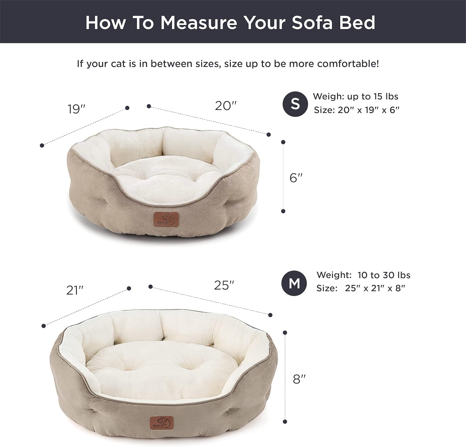 Bedsure Dog Beds for Small Dogs - Round Cat Beds for Indoor Cats, Washable Pet Bed for Puppy and Kitten with Slip-Resistant Bottom, 20 Inches, Camel - Image 8