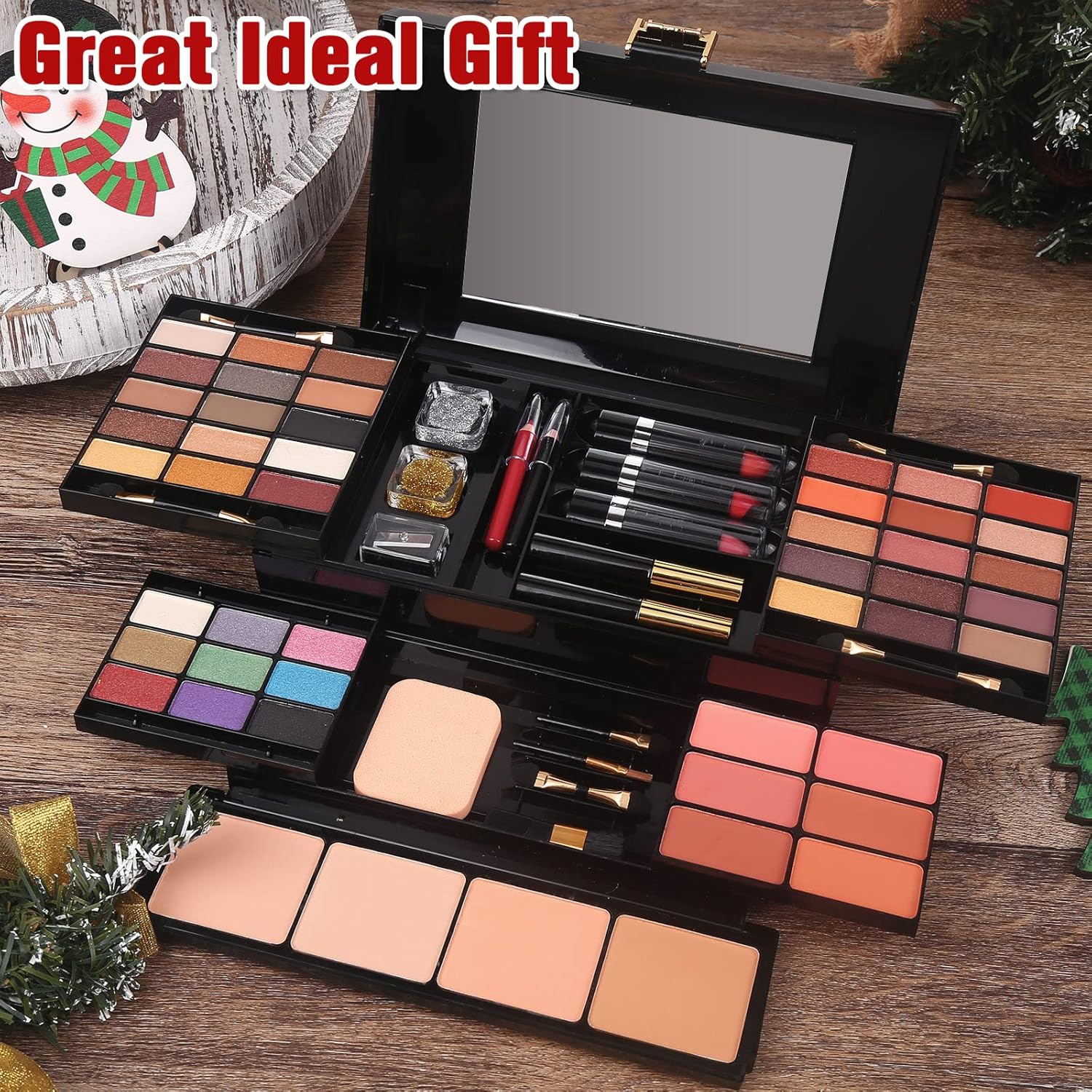 Professional Makeup Kit for Women Full Kit with Mirror 58 Colors All in One Make up Gift Set for Girls Included Eyeshadow,Compact Powder,Blusher,Lipstick,Eyebrow Pencil,Gitter Gel,Eyeliner,Mascara (N) - Image 8