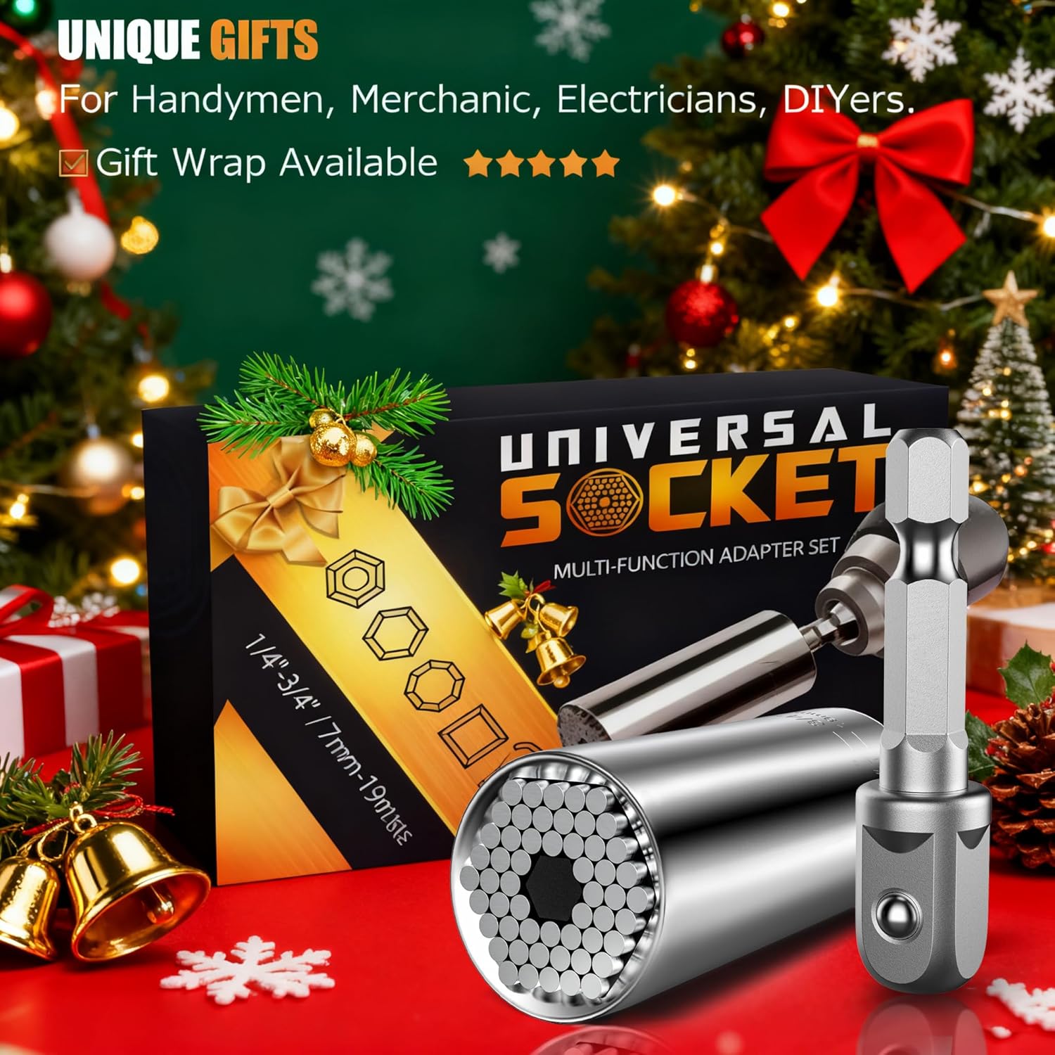 Fathers Day Dad Gifts from Daughter Son Wife Super Universal Socket Tools Gifts for Men, Grip Set with Power Drill Adapter Cool Stuff Gadgets Present Ideas Gifts for Dad Husband Him Grandpa Step Dad - Image 3