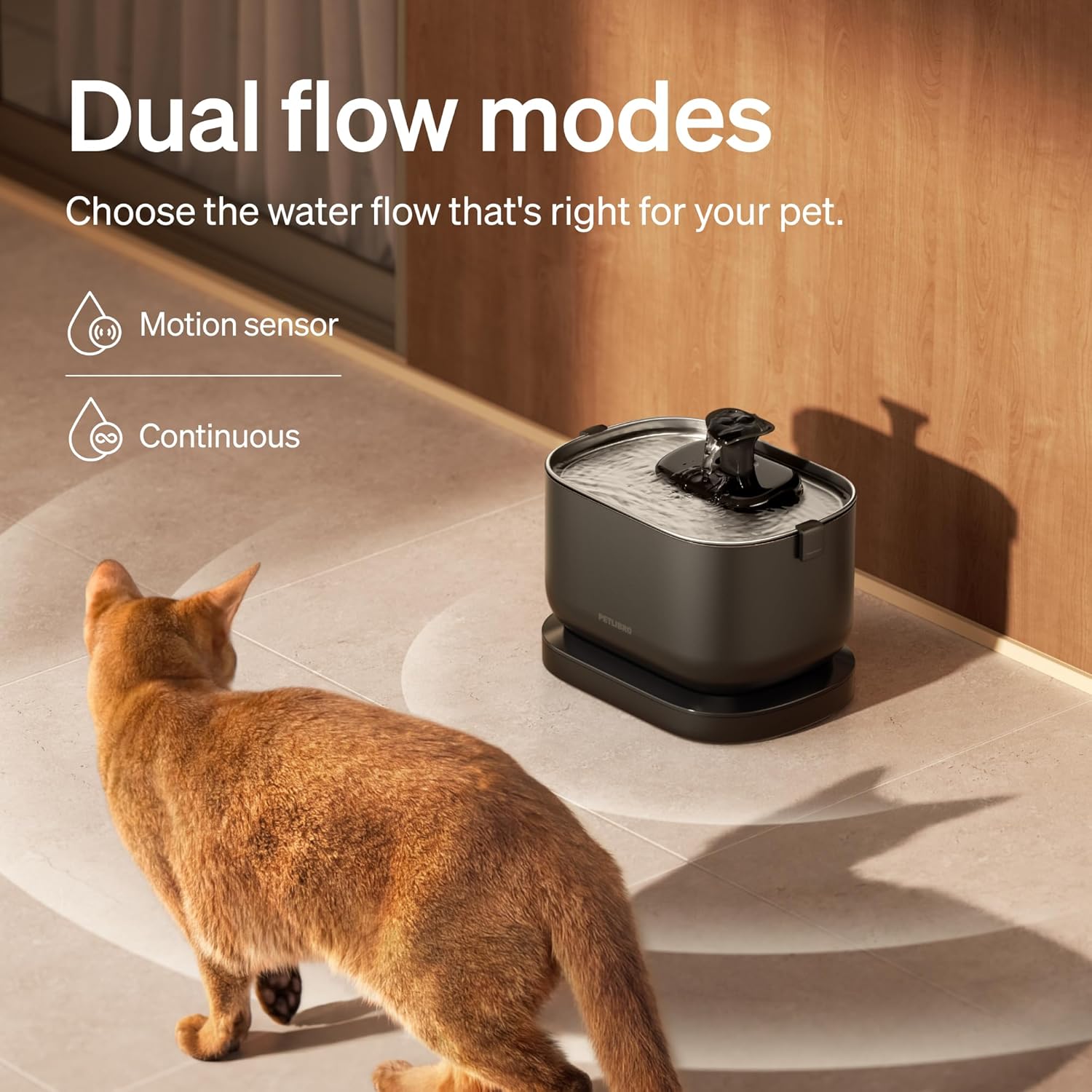 PETLIBRO Cat Water Fountain, Cordless Pet Water Fountain Battery Operated, 2.5L/84oz Dockstream Water Fountains for Cats Indoor, Cat Fountain with Stainless Steel Tray, Easy to Clean BPA-Free - Image 8