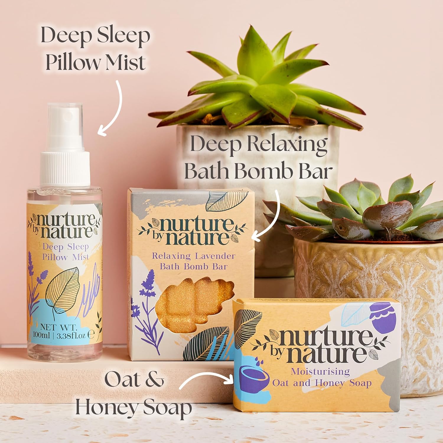 NURTURE BY NATURE Self Care Gift Set for Women – 6 Piece Relaxing Bath & Body Spa Gift Basket with Bath Bomb, Hand Cream & Scented Candle – Self Care Gifts for Valentine’s Day & Mother’s Day Gift - Image 3