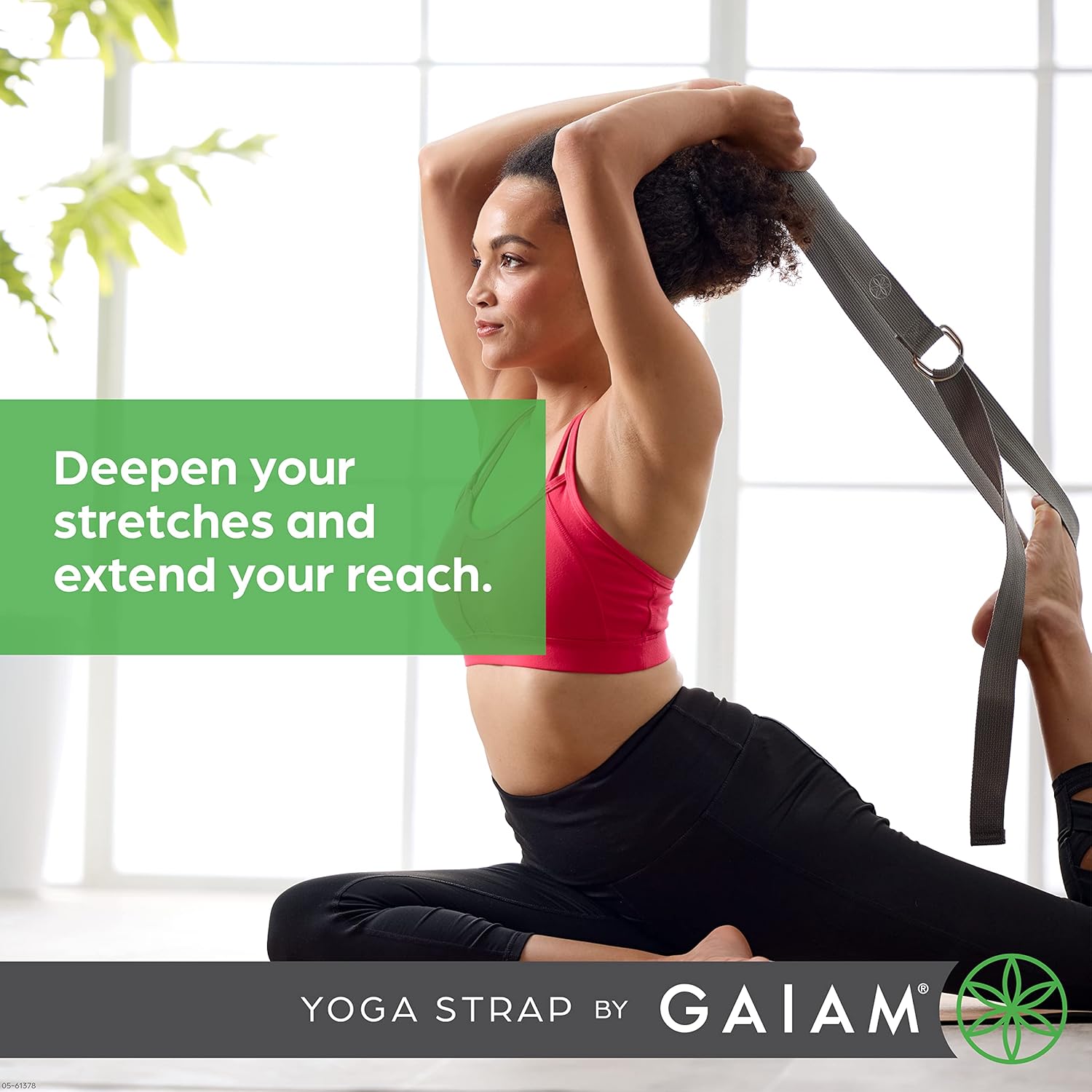 Gaiam Yoga Strap Premium Athletic Stretch Band with Adjustable Metal D-Ring Buckle Loop | Exercise & Fitness Stretching for Yoga, Pilates, Physical Therapy, Dance, Gym Workouts - Image 2