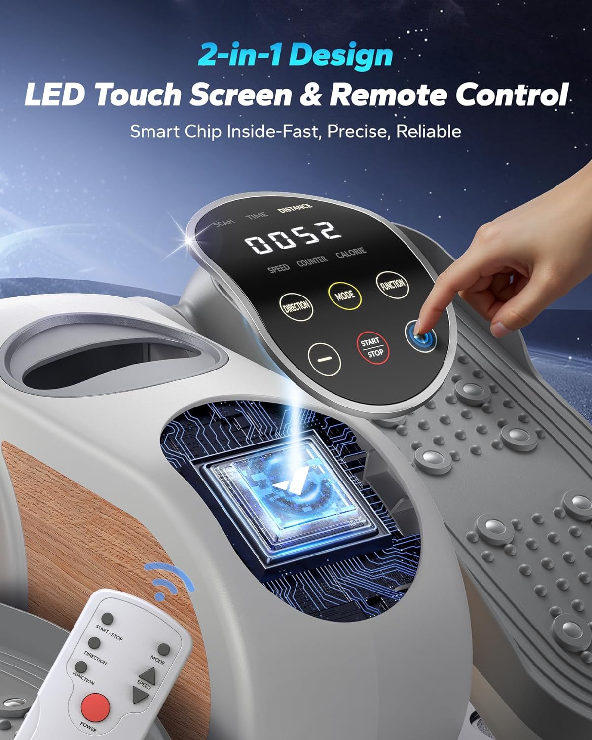 MERACH Under Desk Elliptical Machine, Leg Exerciser While Sitting for Seniors with Remote Control & 12-Speeds, Quiet Portable Electric Seated Pedal Exerciser Machine for Home Office - Image 4