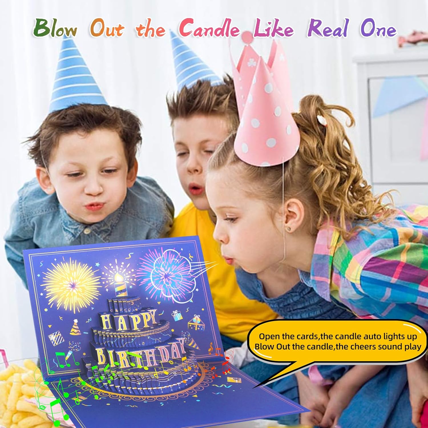 3D Pop Up Birthday Cards, Musical LED Lights Birthday Cards, Greeting Cards, Birthday Gifts for Mom Women Men Kids Child Dad Father Wife - Image 4