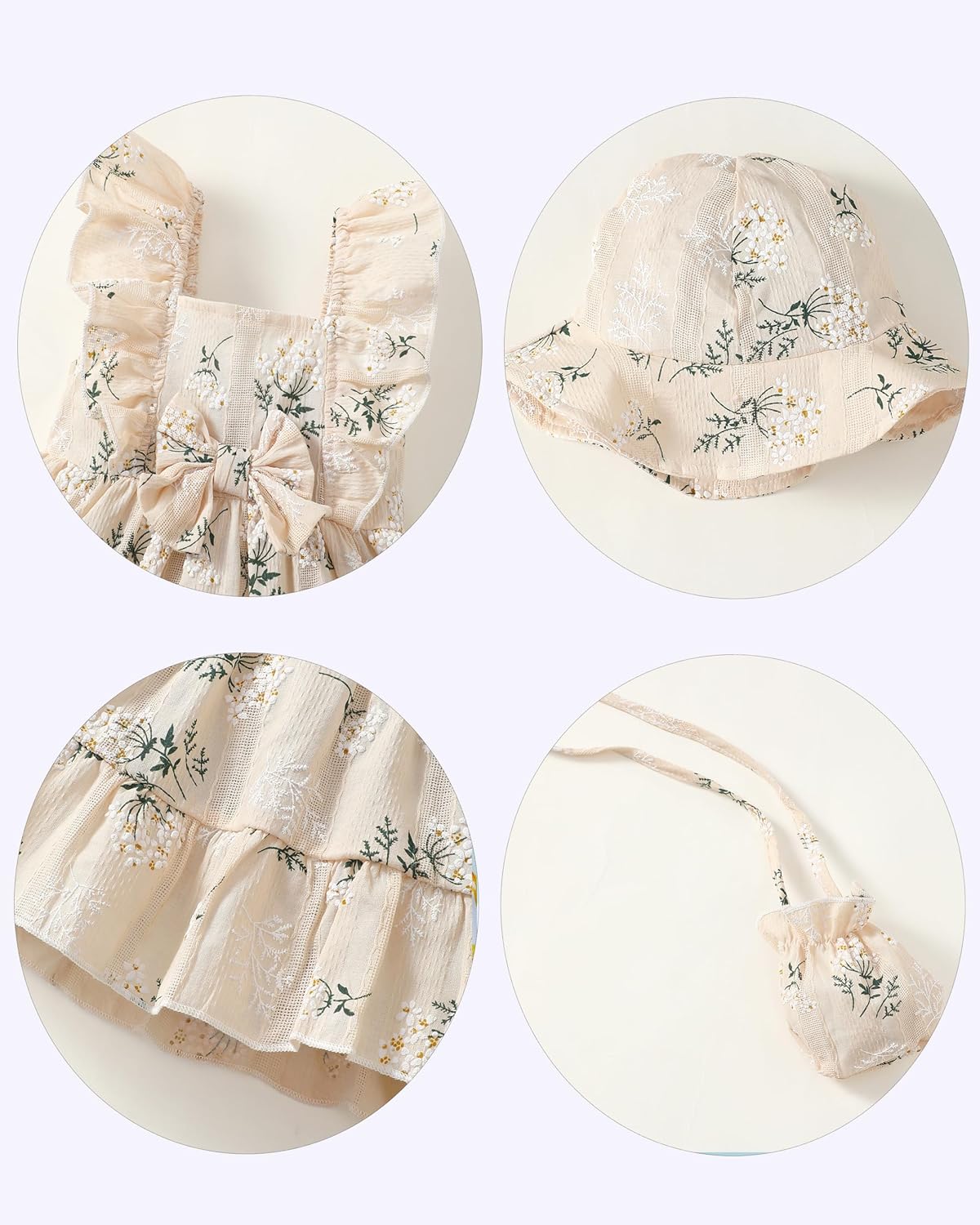Renotemy Newborn Infant Baby Girl Dresses Summer Outfits Boho Casual Sundress Gifts Toddler Clothes for Girl with Hat and Bag - Image 6