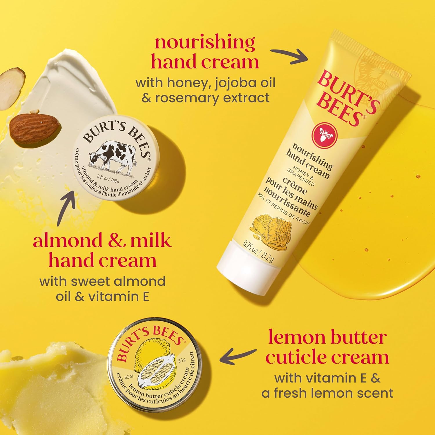 Burt's Bees Gifts Ideas, Tips and Toes Kit, 6 Travel Size Products - Pomegranate Moisturizing Lip Balm, 2 Hand Creams, Foot Cream, Cuticle Cream, and Hand Salve - Image 6