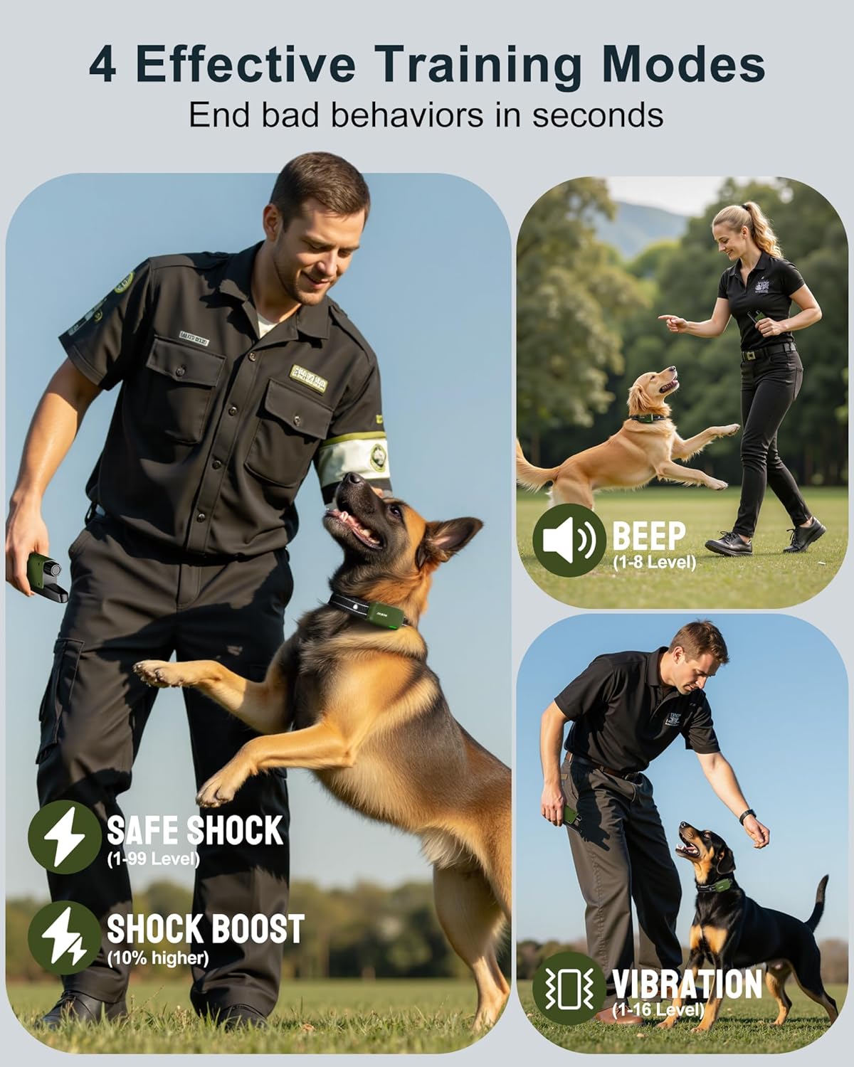 Jugbow Dog Shock Collar - 4500FT Dog Training Collar with Remote, IPX8 Waterproof Electric Dog Collar with 4 Training Modes, Security Lock, Rechargeable eCollar for 10-120lbs Small Medium Large Dogs - Image 2