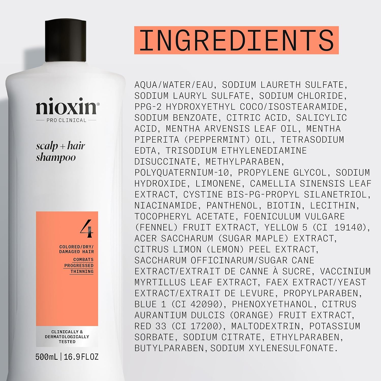 Nioxin System 4 Scalp + Hair Thickening Shampoo for Colored, Dry, & Damaged Hair with Progressed Thinning | Maintain Vibrant Color | Cleanse, Nourish & Boost Hair Density with Niacinamide & Biotin - Image 8