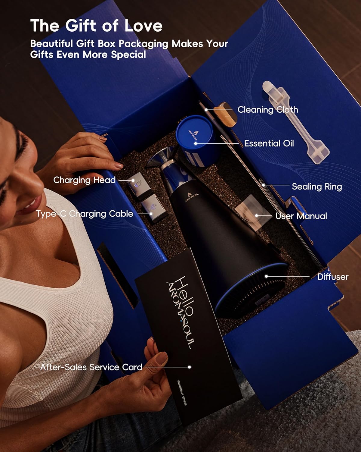 Wireless Rechargeable Waterless Scent Diffuser Starter Kit - 1500 Sq Ft Coverage,Alloy Atomization System,Mood Light, Hotel Scent Diffuser, Including 120ml Essential Oil, for Home,Large Room,Spa,Black - Image 8