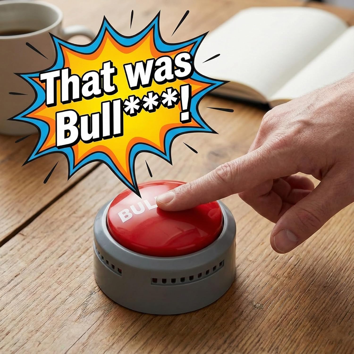 Bullshit Button – The Official Hilarious BS Button with Sound Effects & Flashing Light – Perfect Gag Gift for Friends, Family, and Co-workers - Batteries Included - Image 3