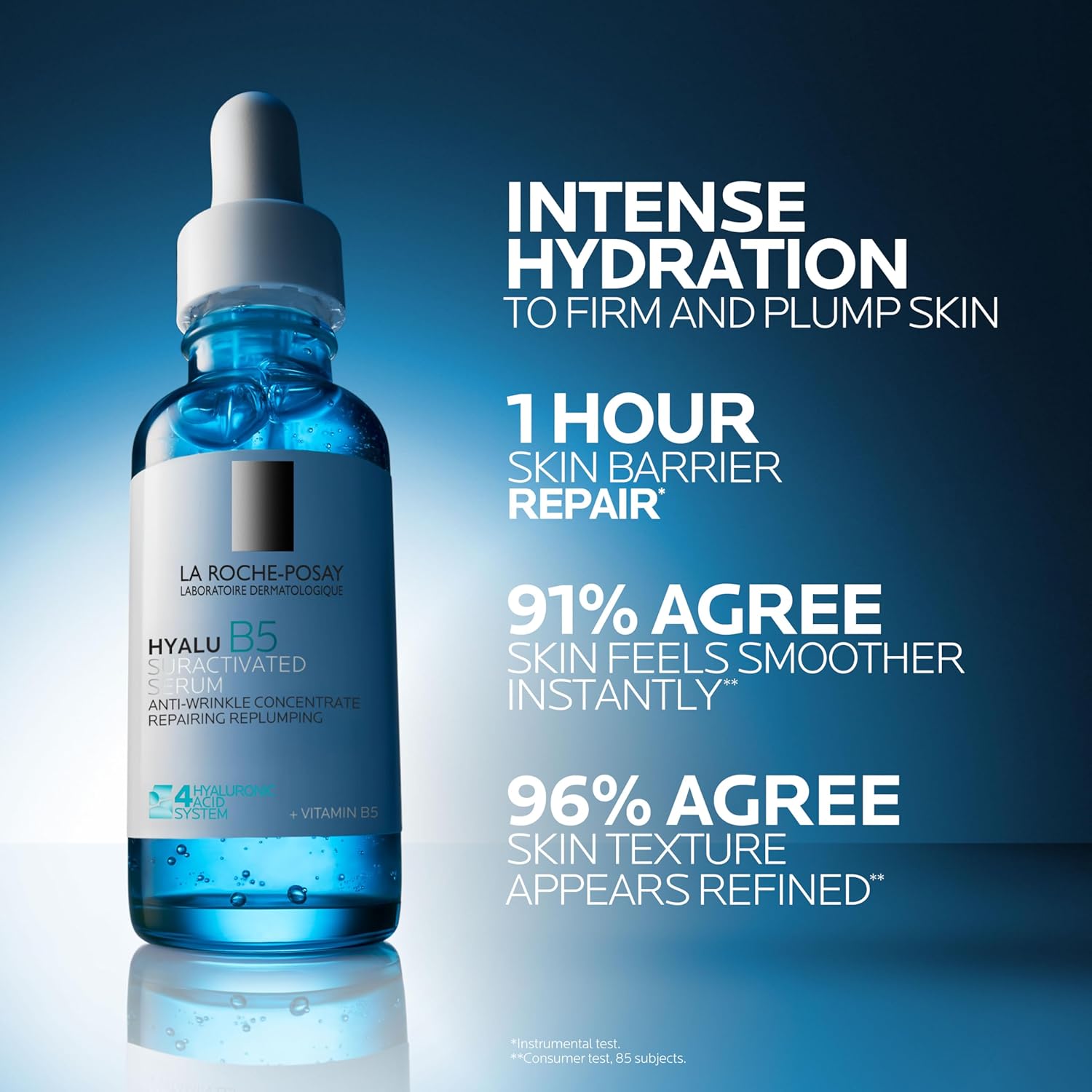 La Roche-Posay Hyalu B5 Pure Hyaluronic Acid Serum for Face, Vitamin B5 + Hyaluronic Acid + Madecassoside, Hydrating Serum Visibly Plumps Skin, Sensitive Skin Safe, Anti Aging, Oil-Free - Image 5