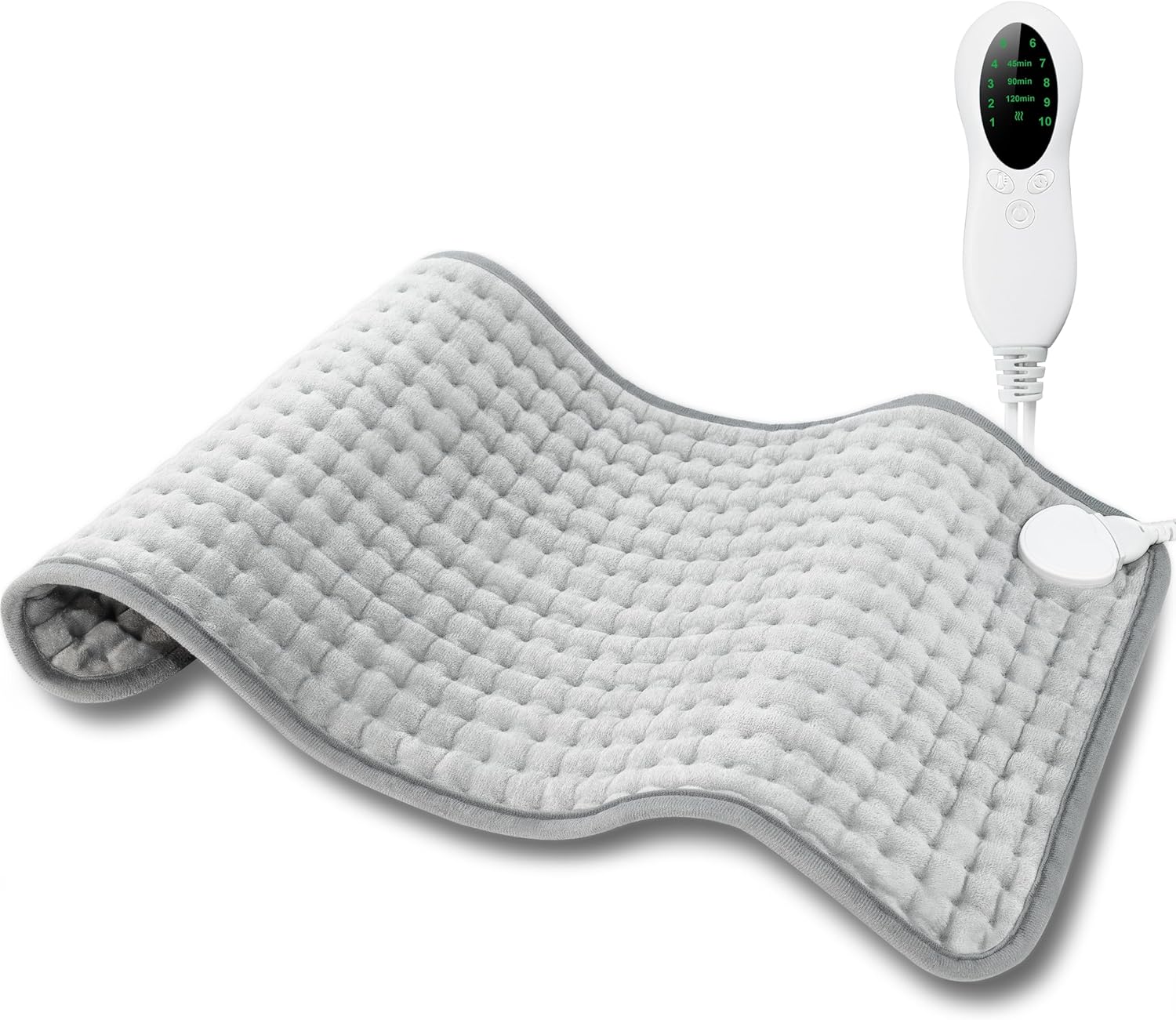Electric Heating Pad for Period Cramps & Back Pain Relief, Birthday & Mothers Day Gifts for Mom Dad Women Men, Portable Heat Pad for Neck and Shoulders, 10 Heat Settings, ETL Certified, 12"x24", Gray