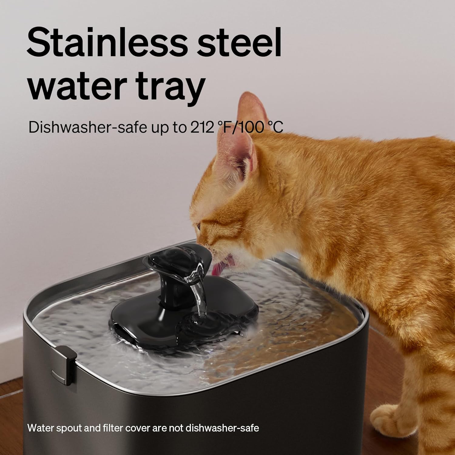 PETLIBRO Upgrade Cat Water Fountain Stainless Steel Tray, Dockstream 2 Cat Fountain Indoor, 3L/101oz Auto Cat Fountains for Drinking, App Monitoring Pet Water Fountain Dog, 5G WiFi Cat Water Dispenser - Image 6