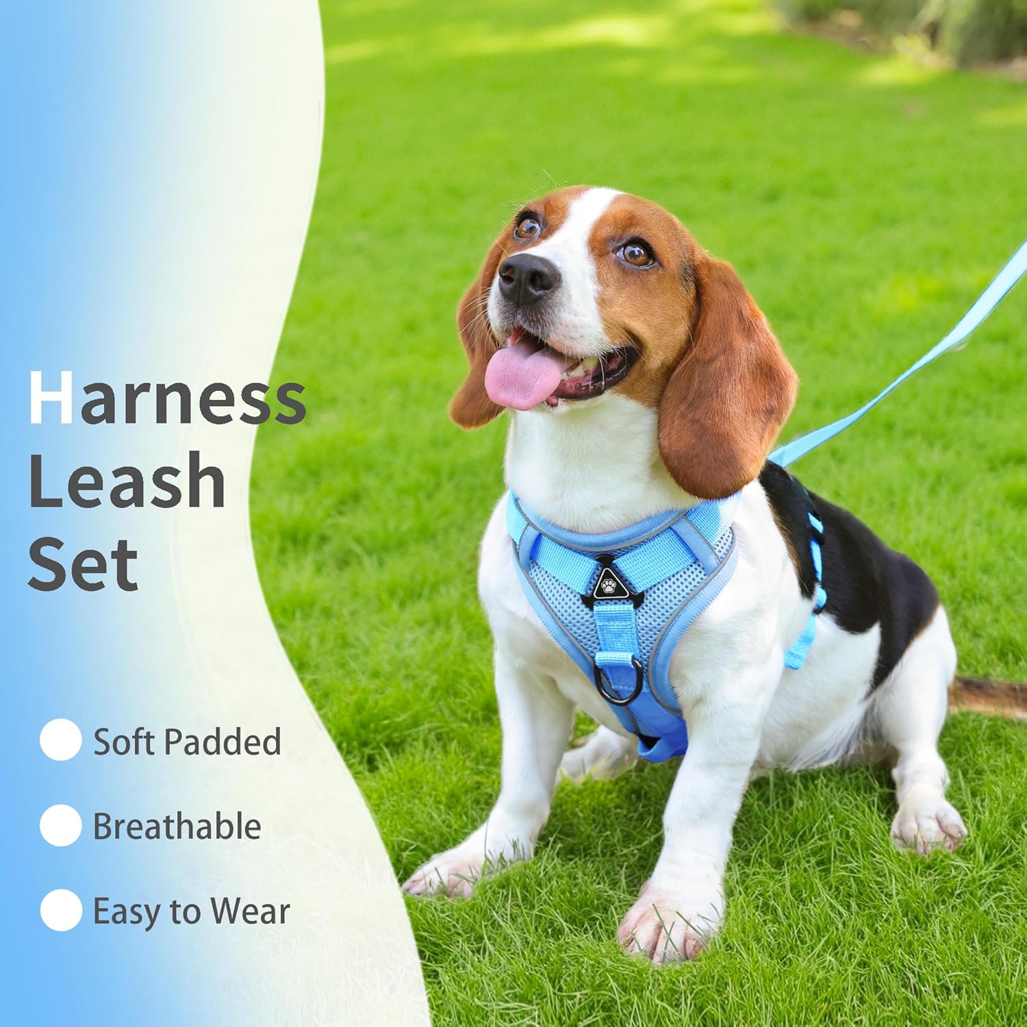 No Pull Dog Harness with Leash Set for Medium Sized Dog Blue XL - Image 3