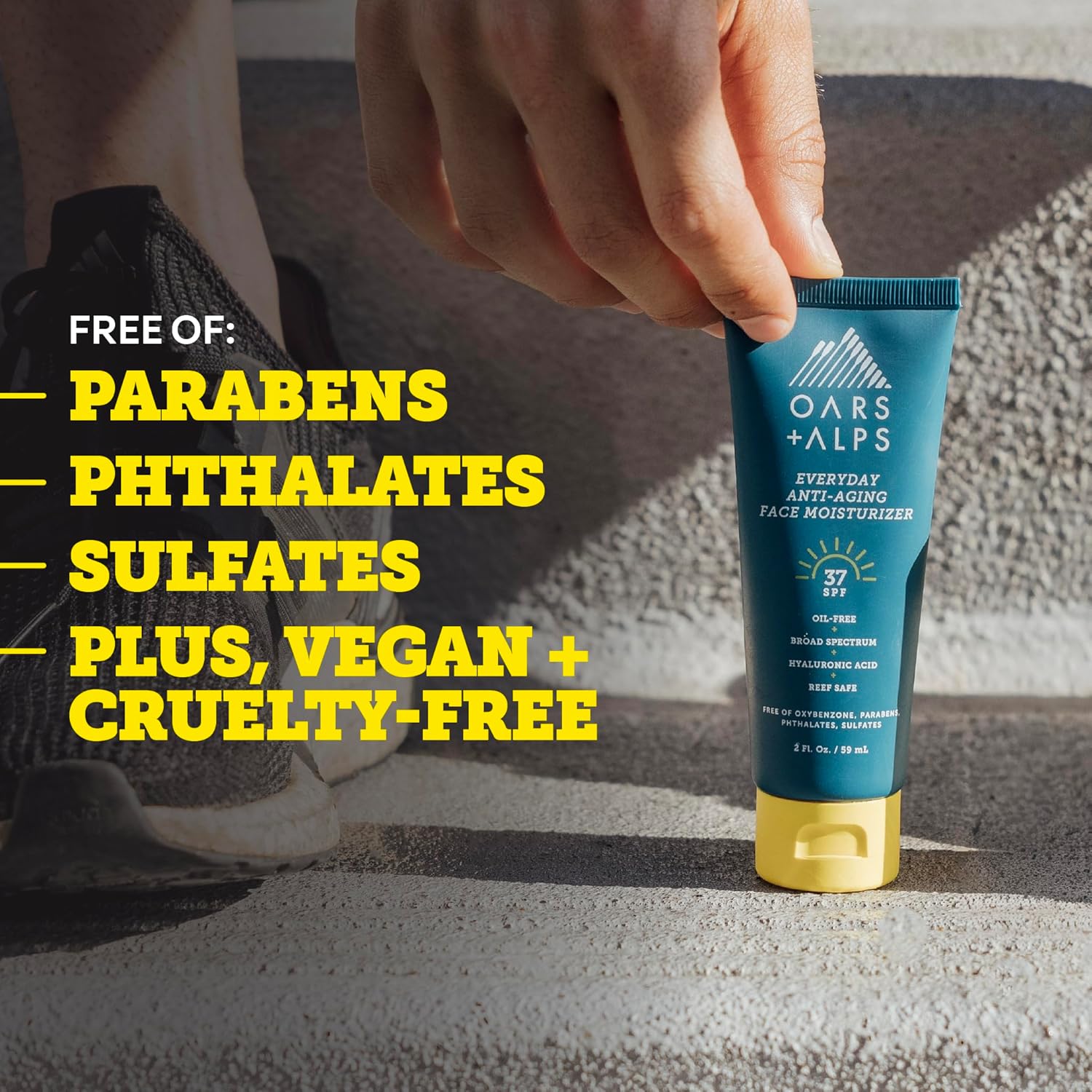 Oars + Alps SPF 37 Sunscreen and Everyday Anti Aging Face Moisturizer, Infused with Hyaluronic Acid - Image 6