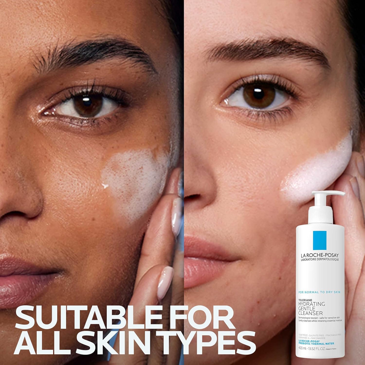 La Roche-Posay Toleriane Hydrating Gentle Face Cleanser, Hydrating Facial Cleanser With Niacinamide + Ceramides, Daily Face Wash For Dry Skin To Normal Skin, Sensitive Skin Tested, Fragrance Free - Image 5