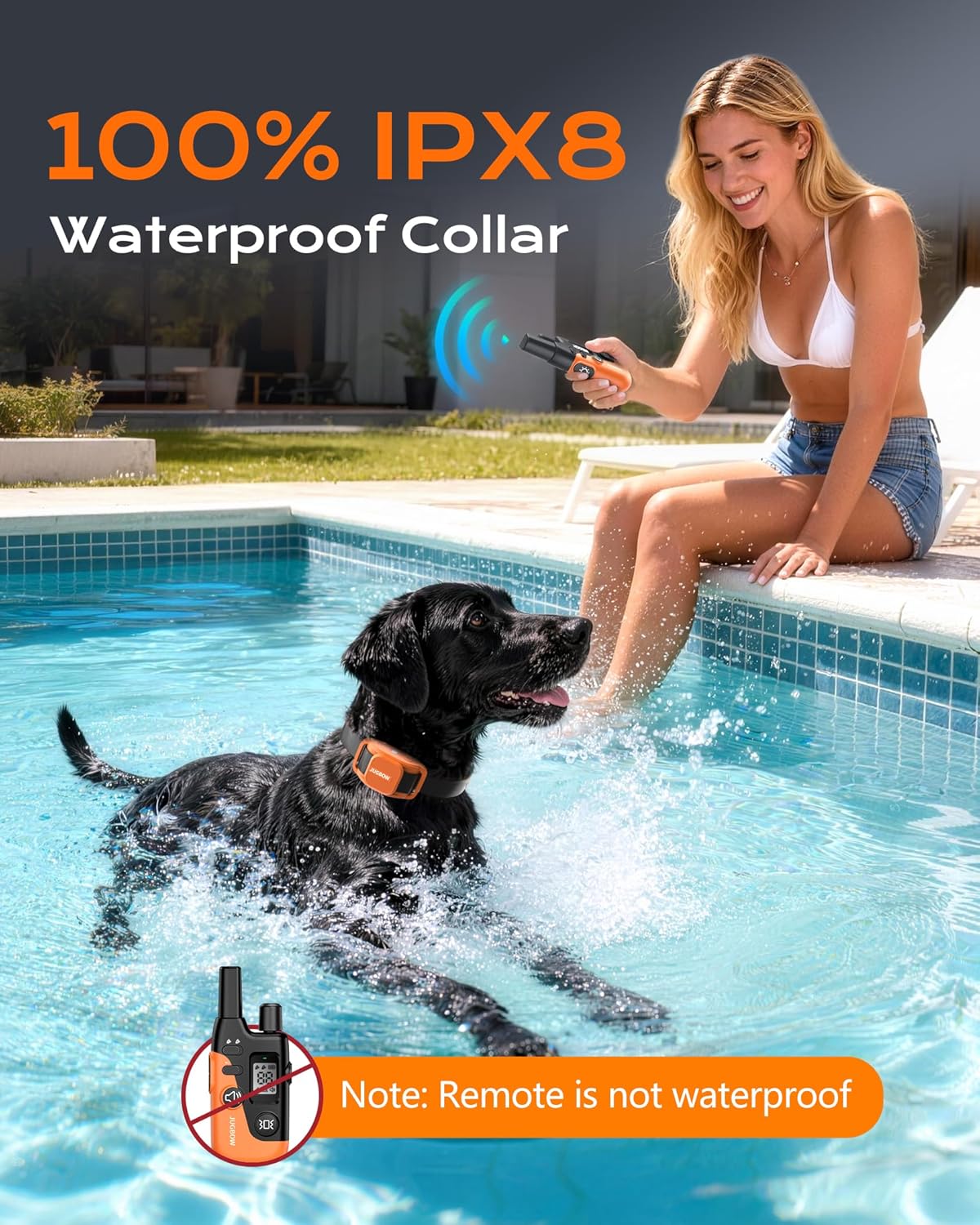 Jugbow Dog Shock Collar- 4200FT Dog Training Collar with Remote for 10-120lbs Small Medium Large Dog, IPX8-Waterproof Rechargeable E-Collar with LED Light - Image 6