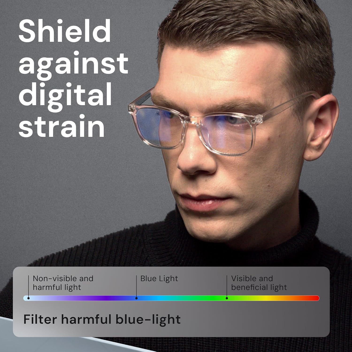 Blue Light Blocking Glasses - Fashion Square Eyeglasses, Anti UV Ray Computer Gaming Glasses Blue Blockers for Women/Men - Image 5