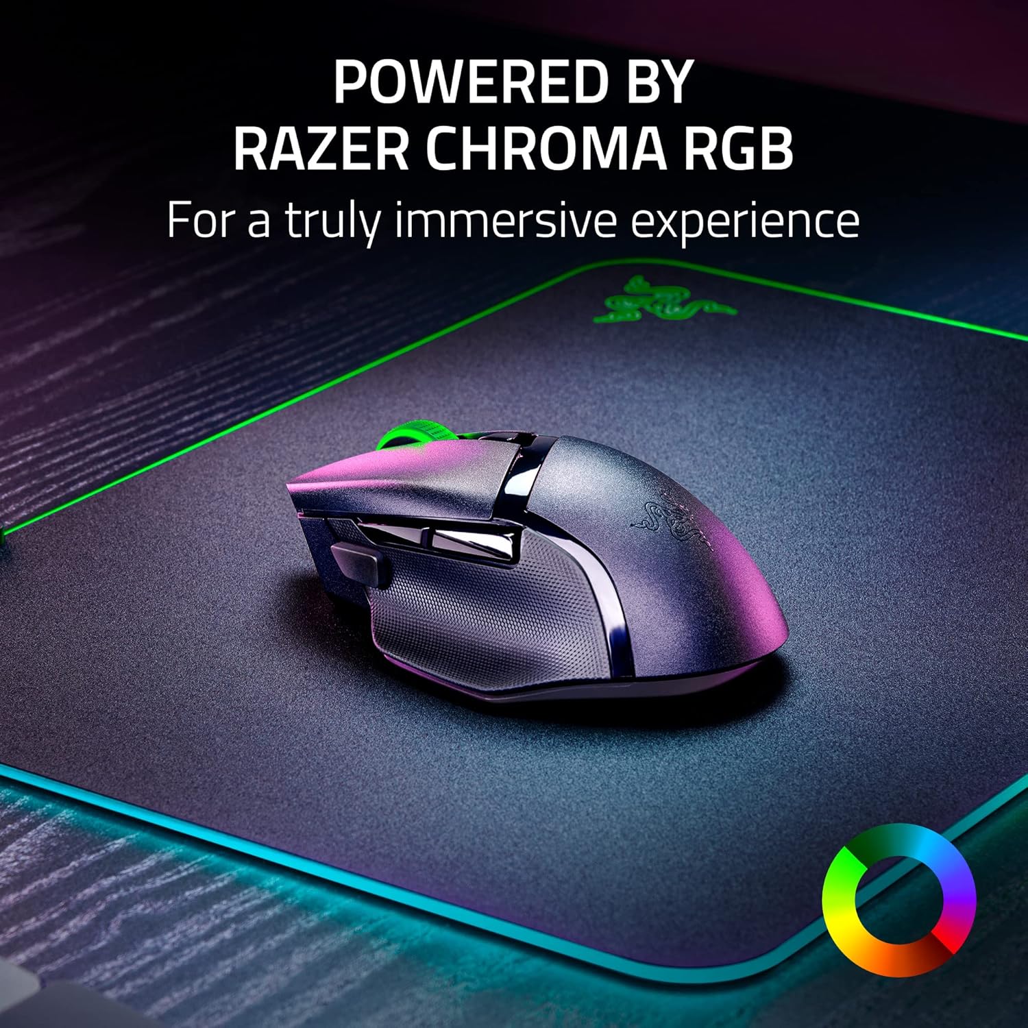 Razer Basilisk V3 X HyperSpeed Gaming Mouse - Optical - Wireless - Bluetooth/Radio Frequency - 2.40 GHz - Black - USB - 18000 dpi - 7 Button(s) - 7 Programmable Button(s) - Right-handed - 1 x AA Batte - Image 7