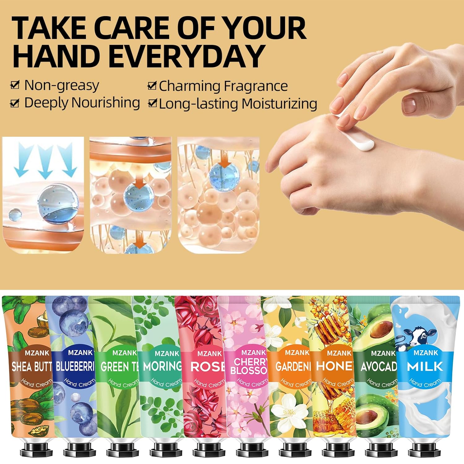 14 Pack Hand Cream for Dry Cracked Hands,Easter Basket Stuffers for Her Women Teengirls,Mothers Day Gifts,Nurse Appreciation Gifts,Teacher Appreciation Gifts,Bridesmaid Gifts,Hand Lotion Travel Size - Image 4