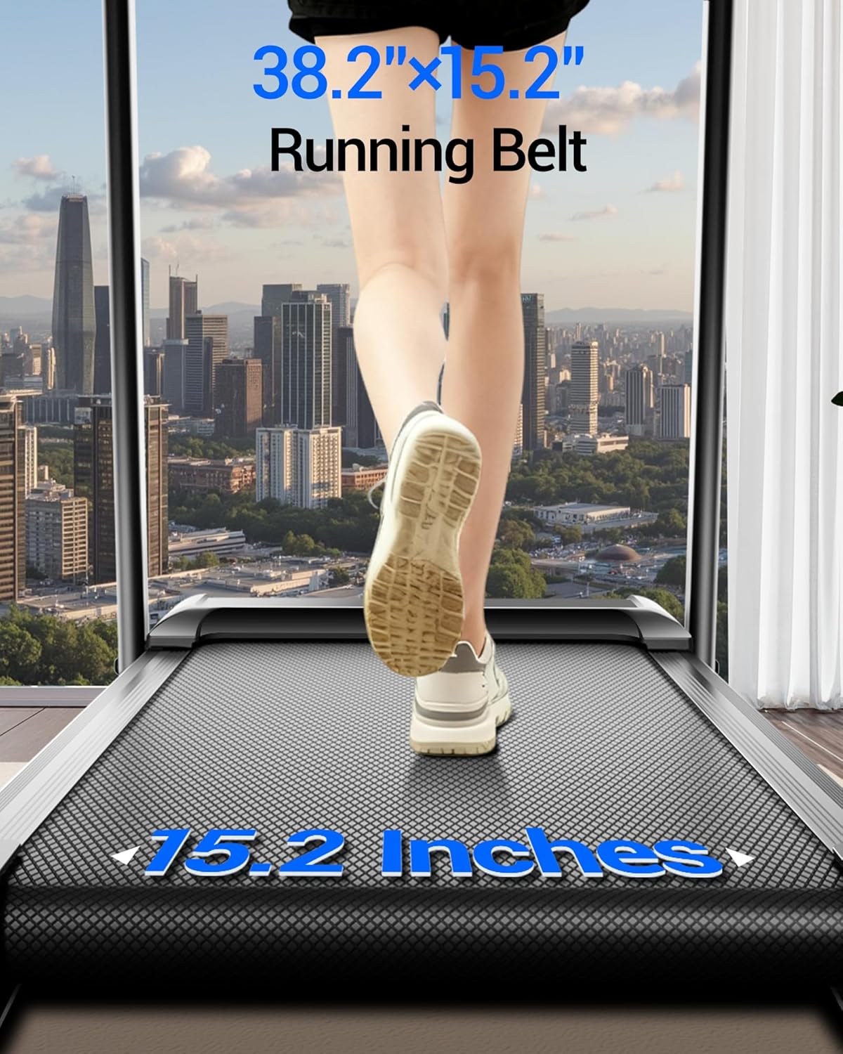 Treadmill with 15% Incline, 3-in-1 Portable Treadmills for Home and Office, Foldable Treadmill with Handles, 3.0HP Quiet Brushless Walking Pad Treadmill with Triple Display,300 LBS Weight Capacity - Image 7