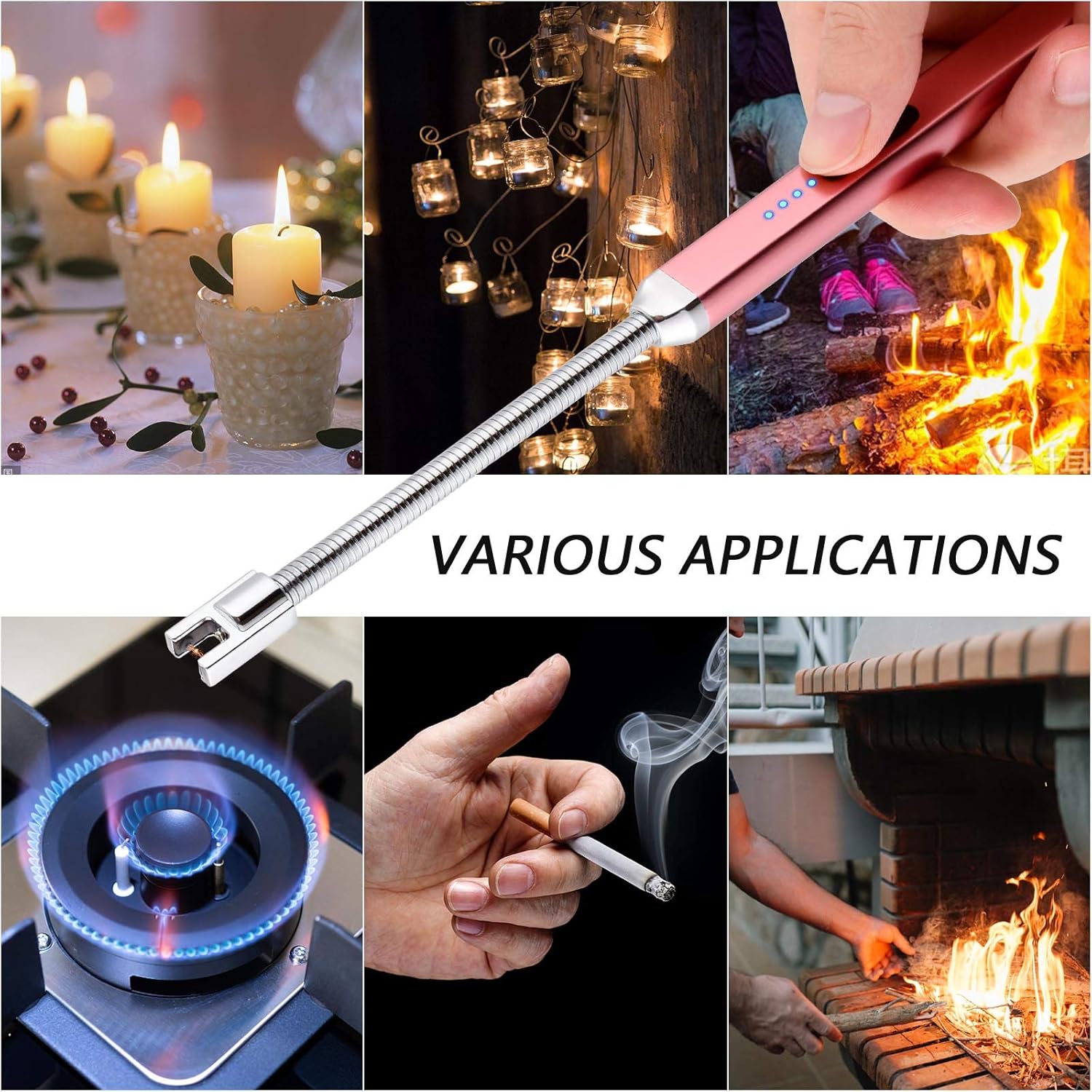 MEIRUBY Electric Candle Lighter, Valentine's Day Gifts for Women Mom Men Wife, USB Arc Rechargeable Windproof Long Lighter for Candle BBQ Birthday Housewarming Gift Idals - Image 7