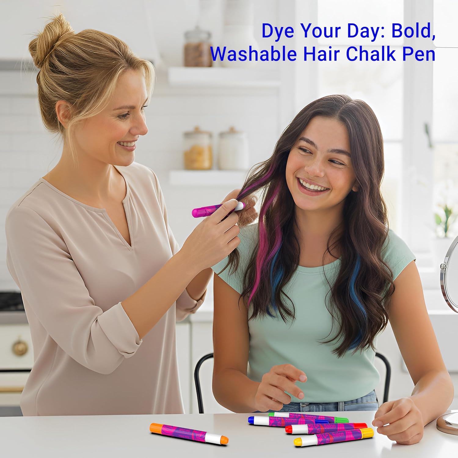 Desire Deluxe - Girls Gifts Hair Chalk 10 Temporary Non-Toxic Easy Washable Hair Dye Colourful Pens - Image 8