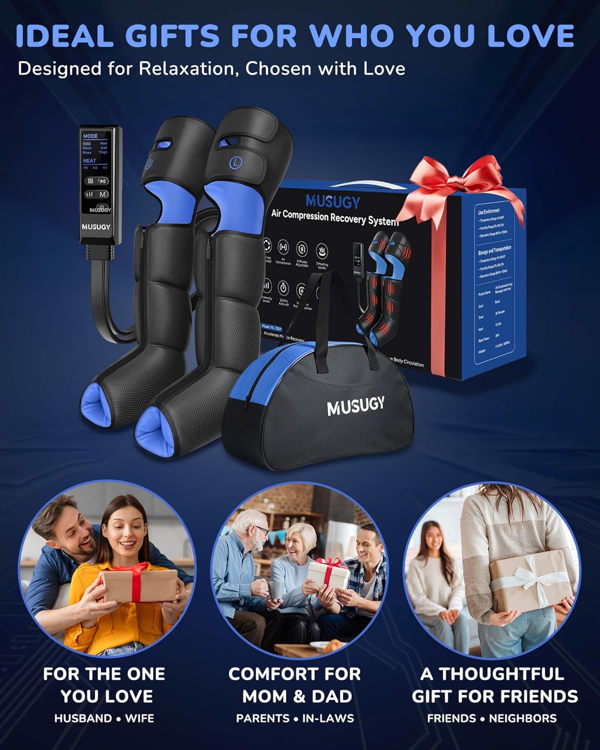 Leg Massager with Heat and Compression : Sequential Compression Boots with 6 Modes,9 Intensity and 3 Heat for Circulation and Pain Relief - Christmas Birthday for Mom, Dad, Athletes, Gym - Image 8