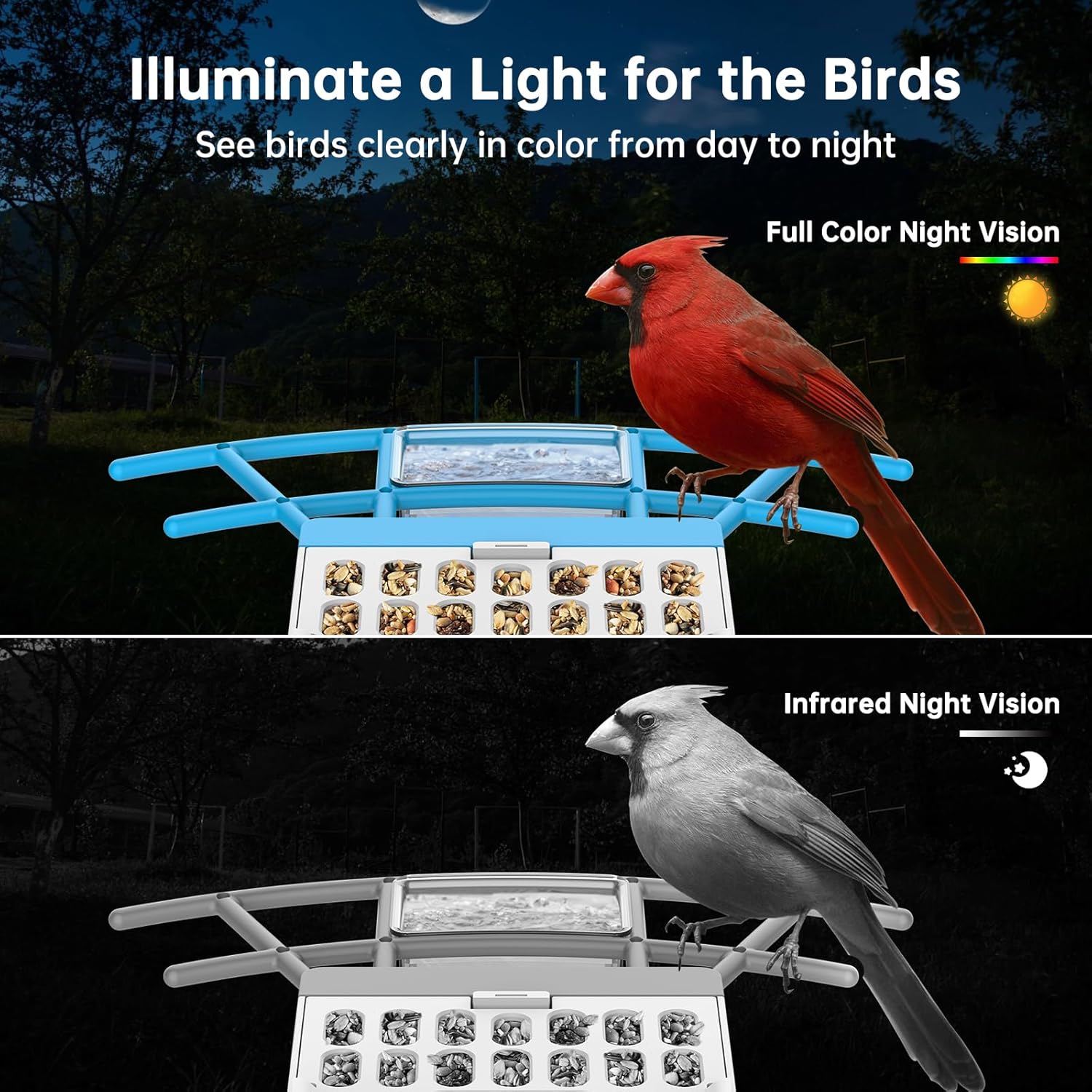 SMONET Bird Feeder with Camera B300: Smart Birdhouse Camera AI Recognition Solar Powered,Outdoor Wireless WiFi Birdfeeder Watching Live Video,Funny Birthday Gifts for Mom Mother Grandma Daughter - Image 6