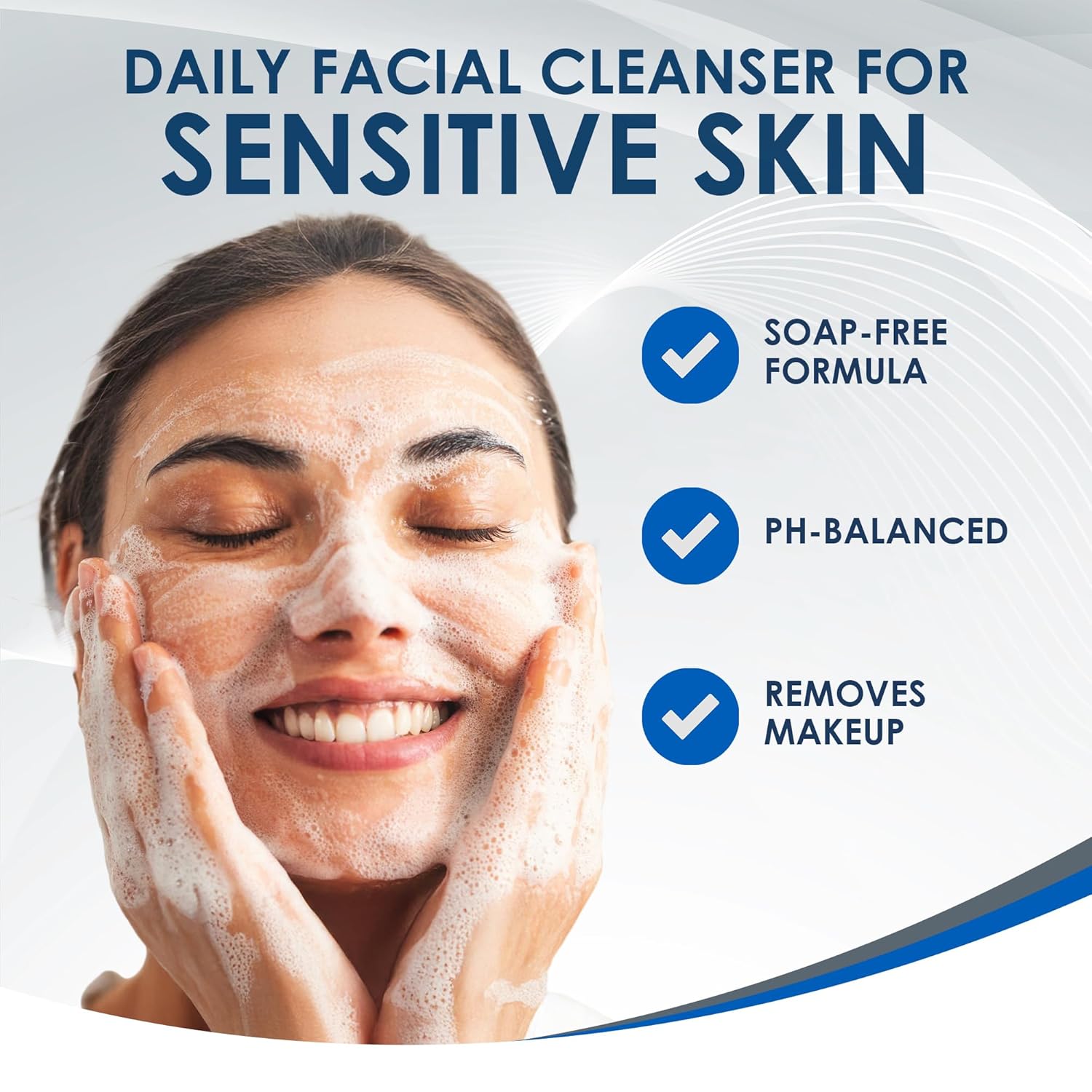 Vanicream Gentle Facial Cleanser with Pump Dispenser - 8 fl oz - Formulated Without Common Irritants for Those with Sensitive Skin - Image 2