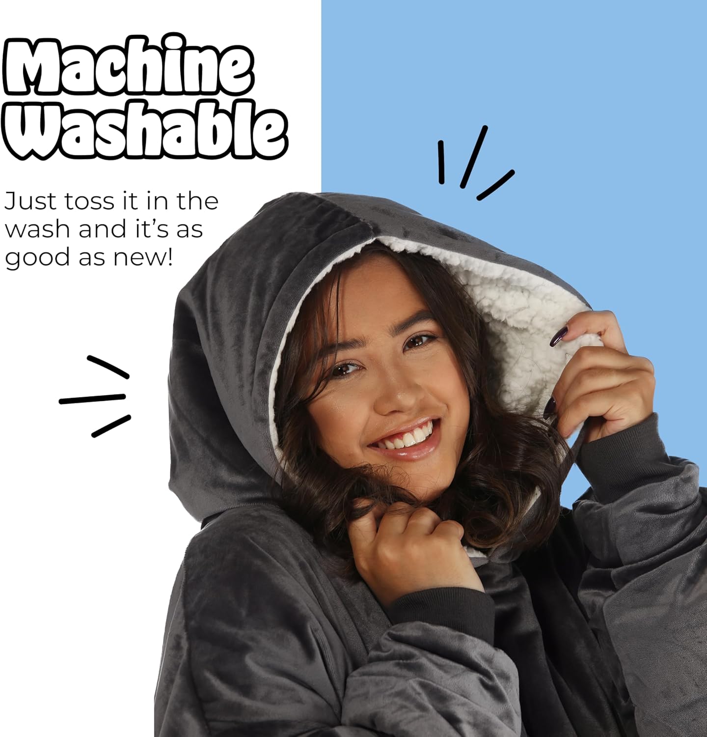 THE COMFY Original | From Shark Tank | Patented | Oversized Sherpa Wearable Blanket Hoodie| Gift for Women & Men | One Size - Image 7