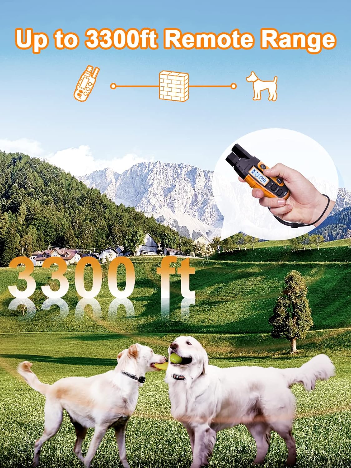 Bousnic Dog Shock Collar 2 Dogs (5-120Lbs) - 3300 ft Waterproof Training Collar for Dogs Large Medium Small with Rechargeable Remote, Beep (1-8) Vibration (1-16) and Humane Shock (1-99) Modes - Image 2