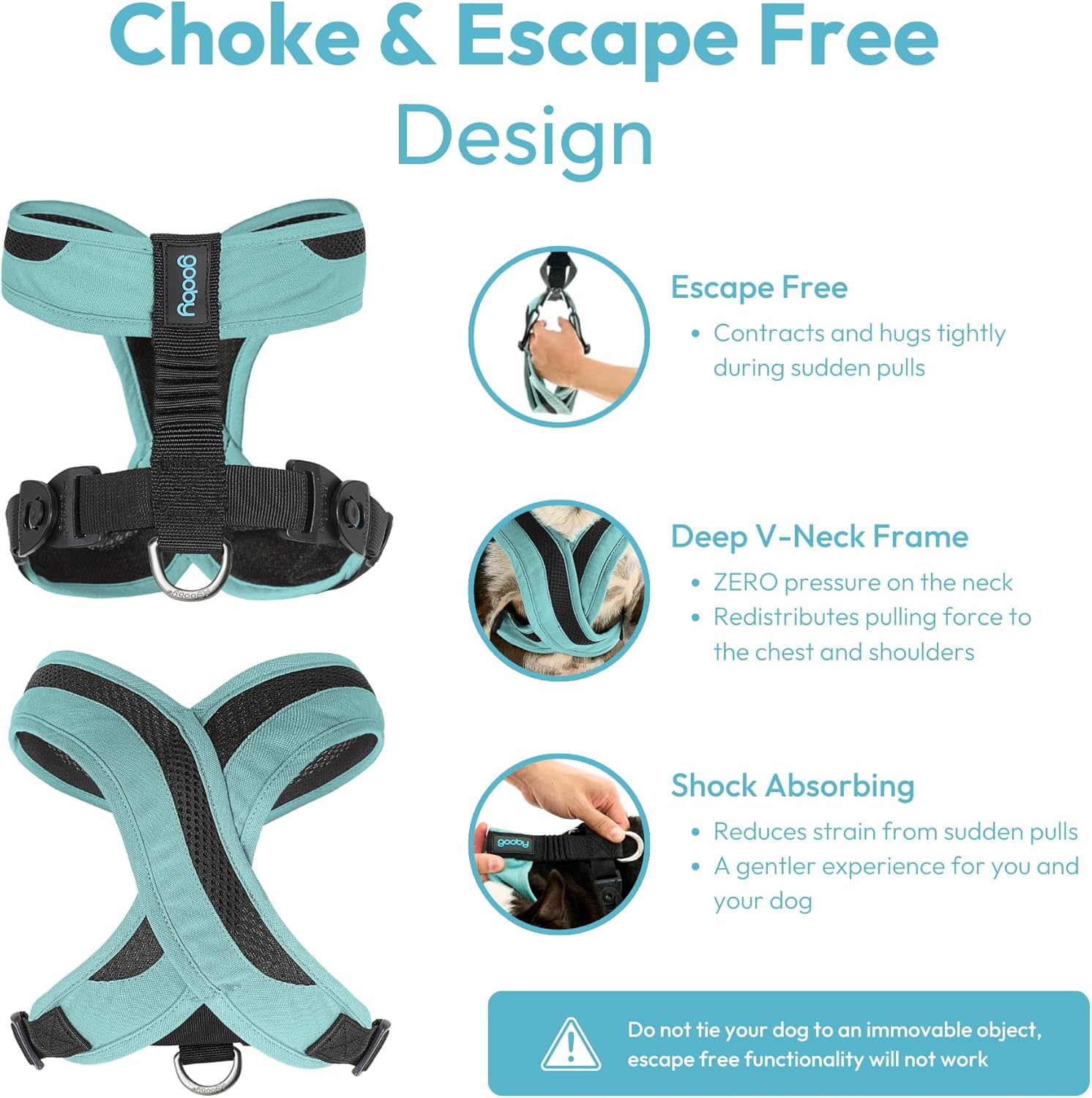 Gooby Comfort X One Dog Harness - Head-in Dog Harness for Small & Medium Sized Dogs - Escape-Free & Choke Free - Breathable Mesh, Shock Absorbing, Easy Snap & Swivel Buckles - Miami Yellow, 2X-Small - Image 3