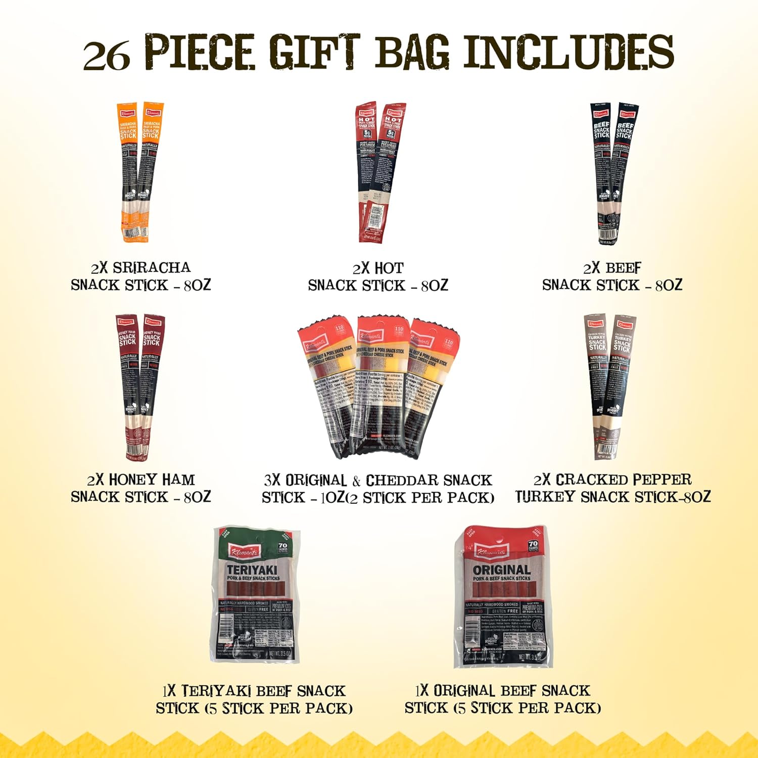Jerky.com 26pc Meat Sticks Variety Pack | Beef Jerky Gifts for Men | Low Sugar & High Protein | Gluten Free & Keto Meat Sticks | Pork, Turkey, Ham Beef Jerky Sticks & Cheese Sticks | Birthday Gifts for Men - Image 2
