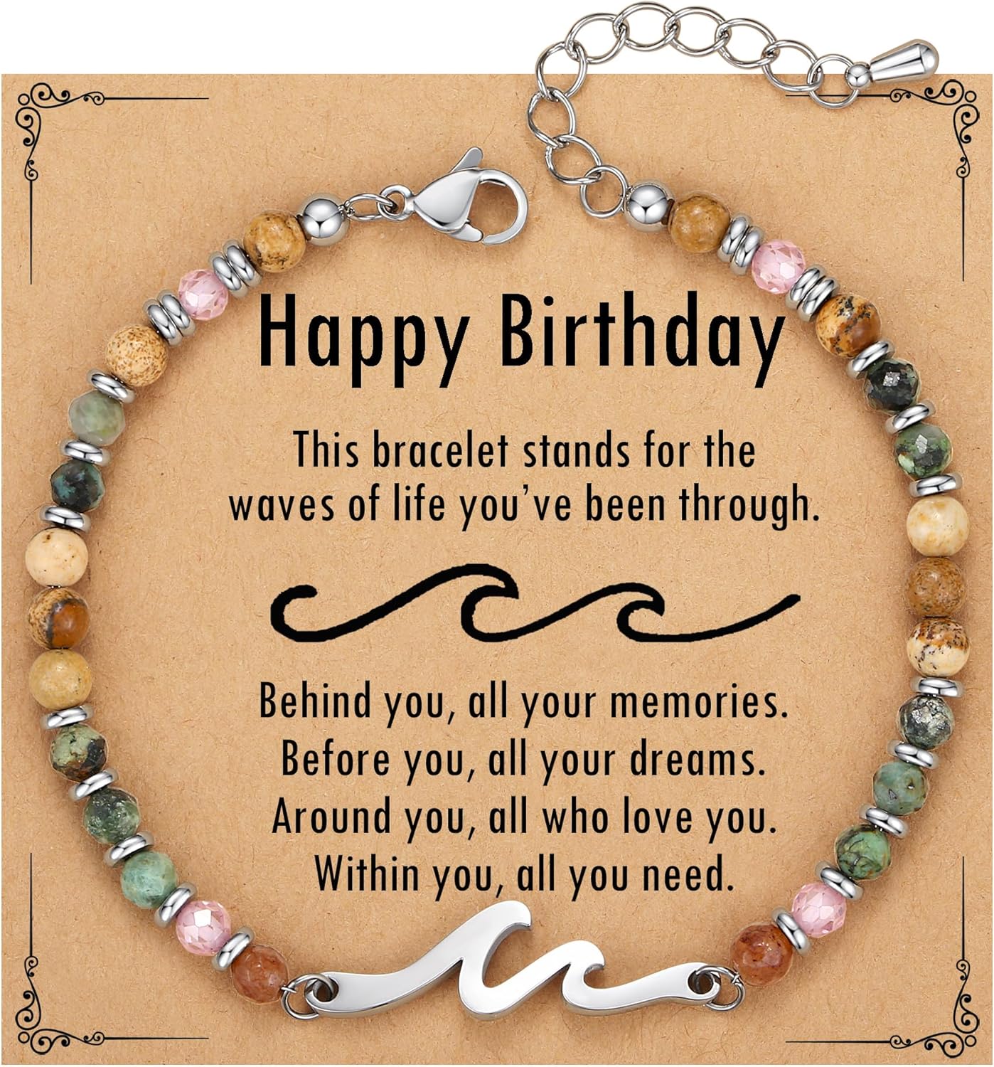 TONY & SANDY Friend Gifts for Women, Unique Birthday Gifts for Women, Sister Gift from Sister, Wave Bracelet, Christmas Easter Mother's Day Gift for Her, Bestie Friendship Bracelets