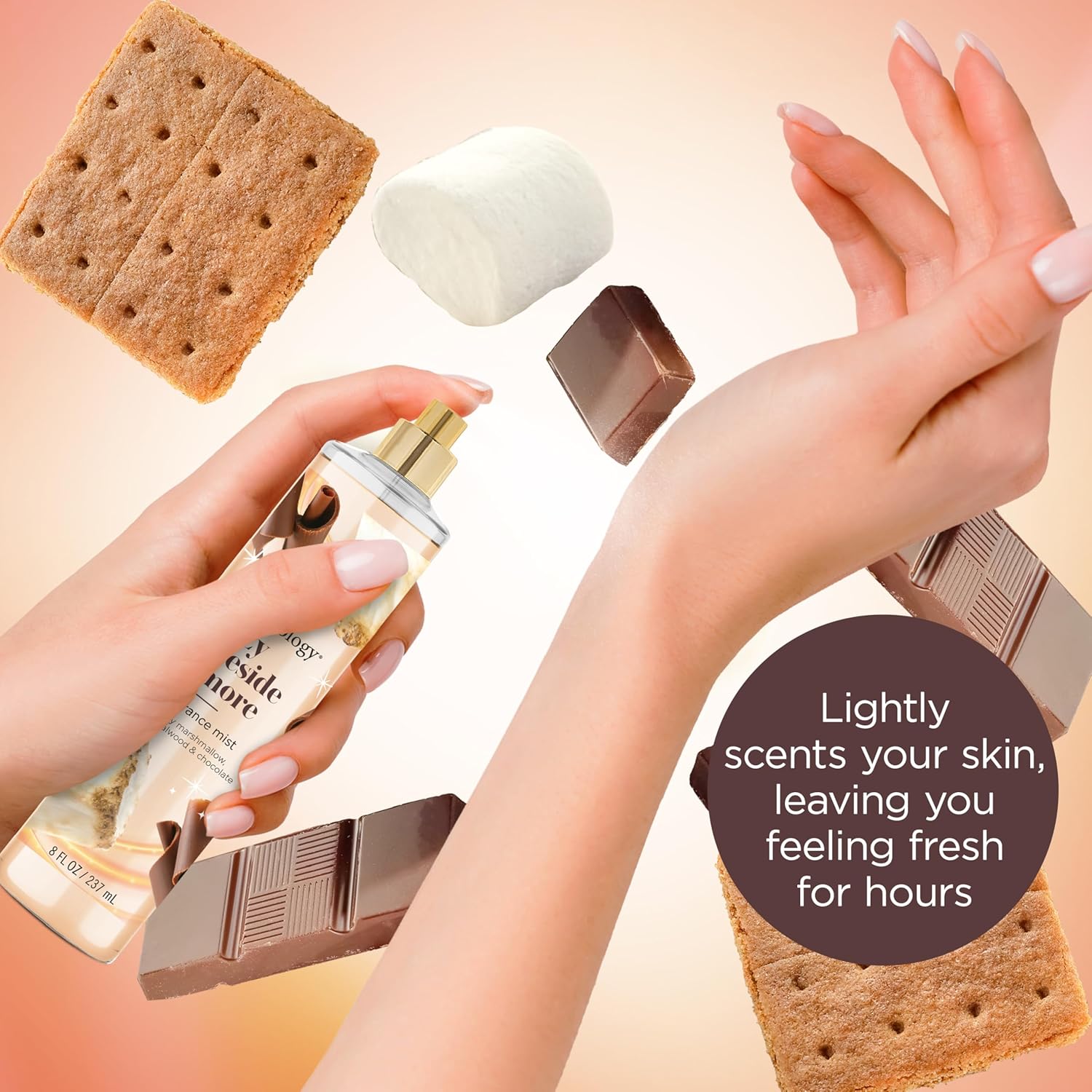 Bodycology Long-Lasting Fragrance Body Mist, Cozy Fireside S'more, 8 fl oz - Image 4
