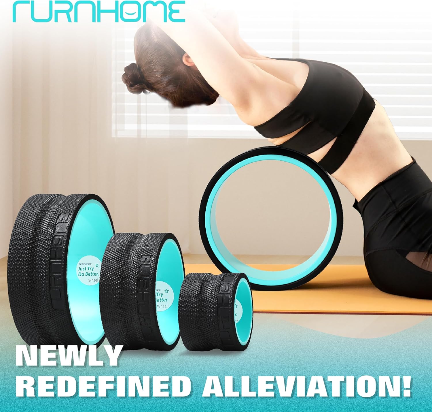 Furnhome Back Roller - Back Wheel for Deep Tissue Massage,Yoga Wheel for Back Pain & Stretching- Comfy Deep Tissue Massage Roller (3-Pack) - Image 8