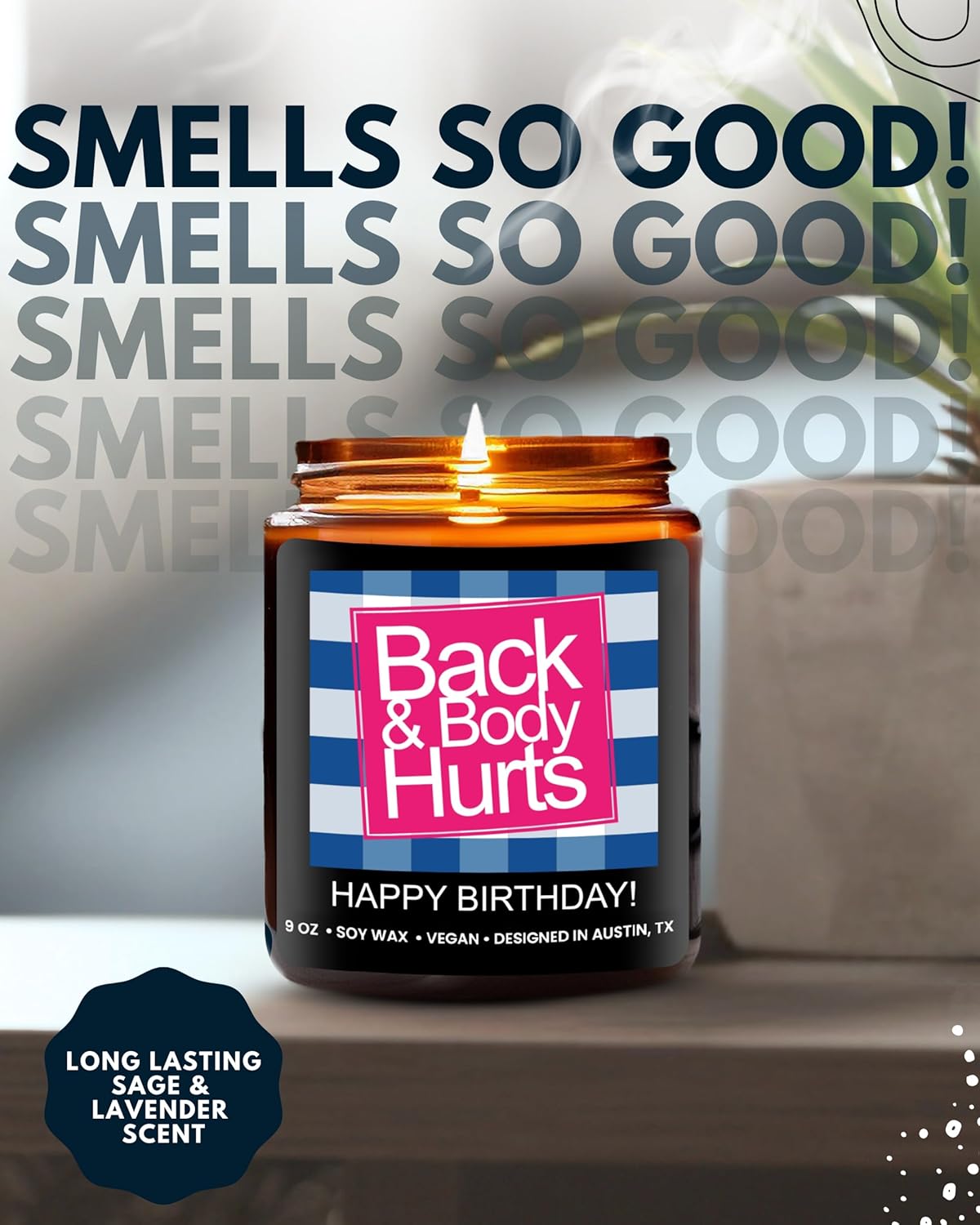 Funny Happy Birthday Candle, Unique Happy Birthday Gifts for Women and Men, Fun Gift Ideas for 30th, 40th, 50th and 60th Birthdays, Back and Body Hurts Candle, Long-Lasting Scent, Gift-Ready - Image 5