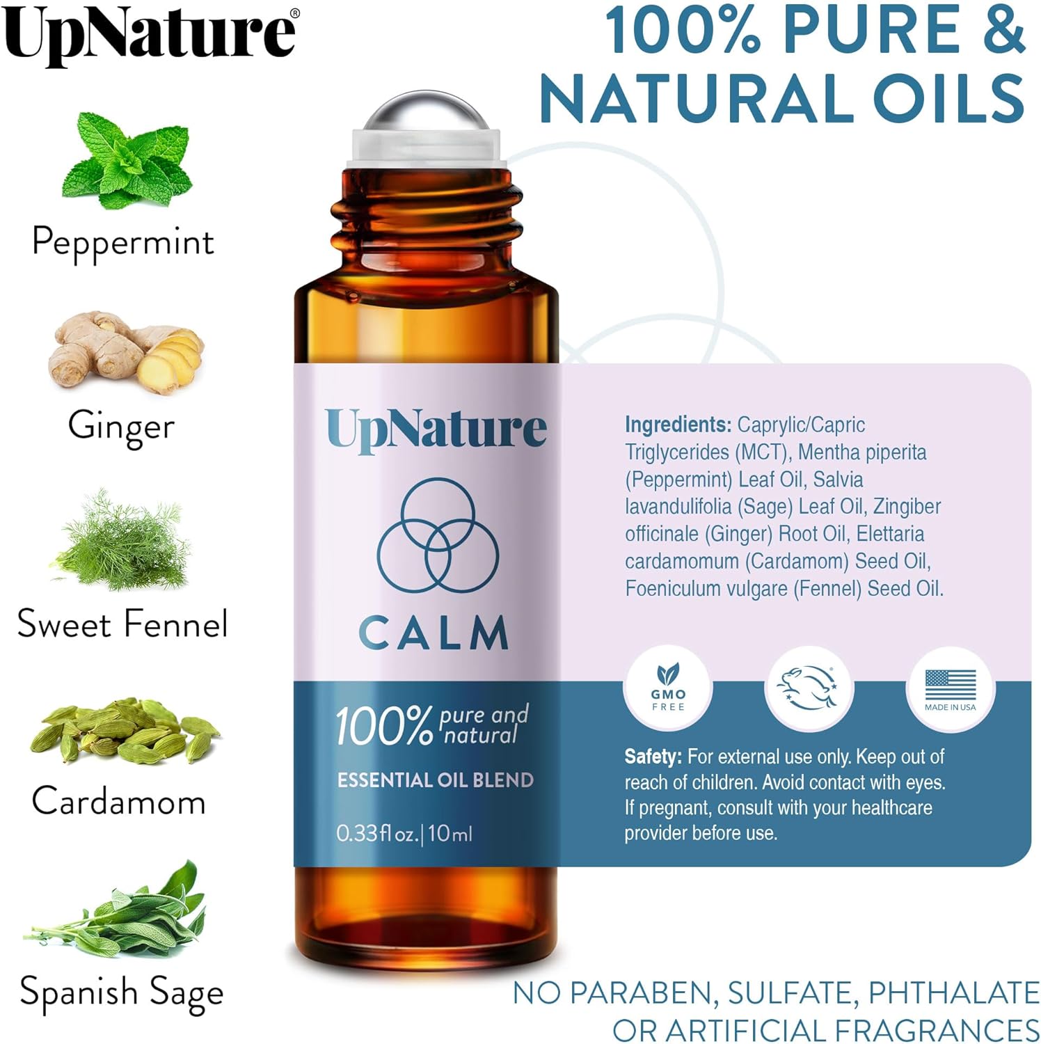 UpNature Calm Essential Oil Roll On - 100% Natural Aromatherapy Blend for Relaxation Relief - Self Care Gifts for Women Easter Basket Stuffers for Teens - Image 3