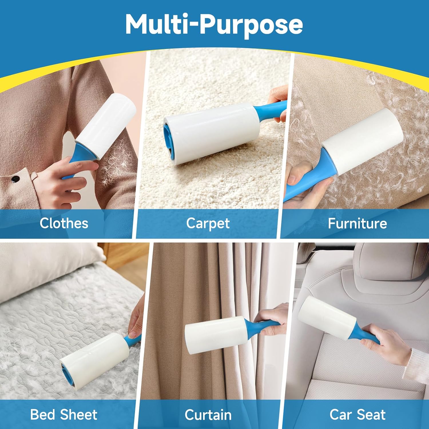 Swihauk 600 Sheets Extra Sticky Lint Rollers for Pet Hair, Easy Spiral Tear Lint Roller for Clothes with Ergonomic Handle, Multipurpose Lint Remover for Furniture, Carpet, Car Seat - Image 8