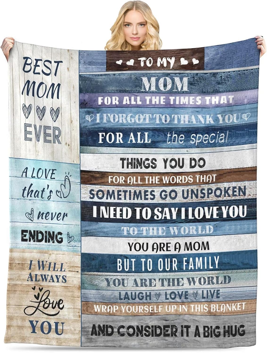 Gifts for Mom, Anniversary Birthday Gifts for Mom, Blanket to Mom from Daughter Son, Presents for Mother's Day,Christmas, Valentines, Soft Flannel Throw Blanket Bed Blanket (50x60)